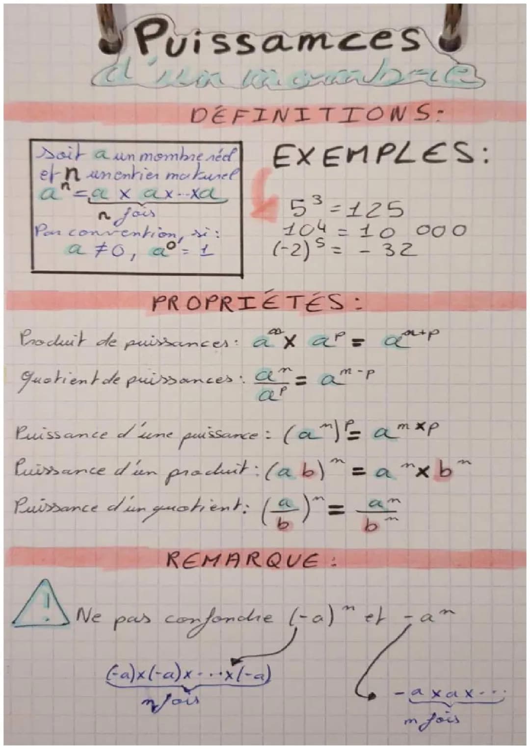 Les puissances d'un nombre 