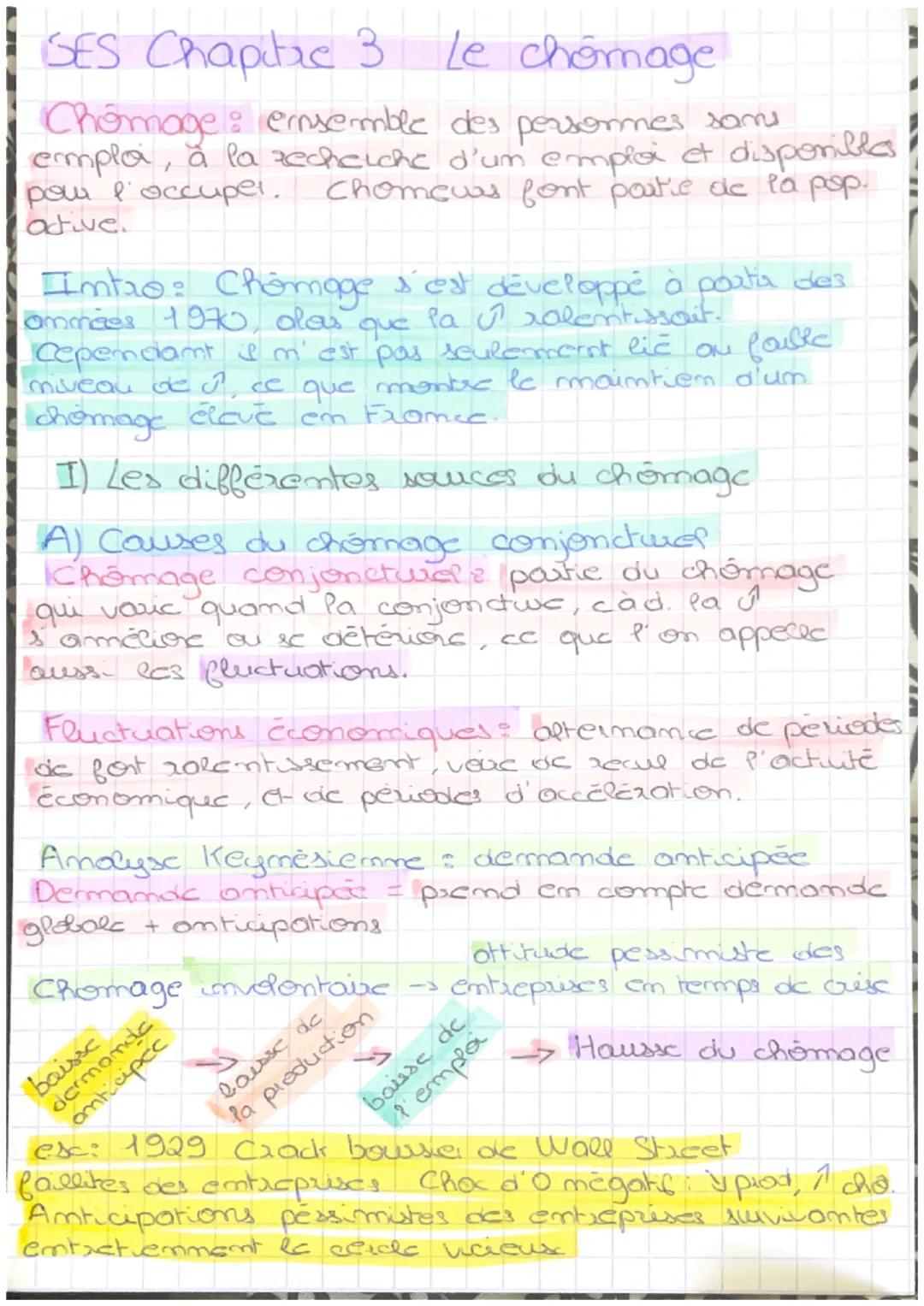 # SES Chapitre 3 Le chômage

Chomoge: ensemble des persones sams
empla, a la recherche d'um emploi et disponibles
pour l'occuper. Chomewas f