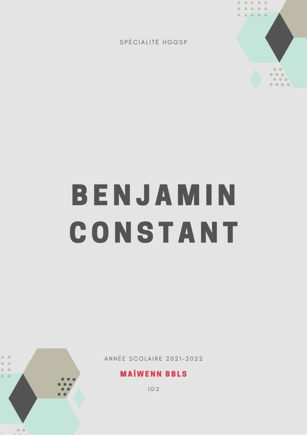 PARTICIPER OU ÊTRE
REPRÉSENTÉ
BENJAMIN
CONSTANT
25 Octobre 1767 - 8 Décembre
1830 SPÉCIALITÉ HGGSP
ANNÉE SCOLAIRE 2021-2022
MAÏWENN BBLS
▲▲▲