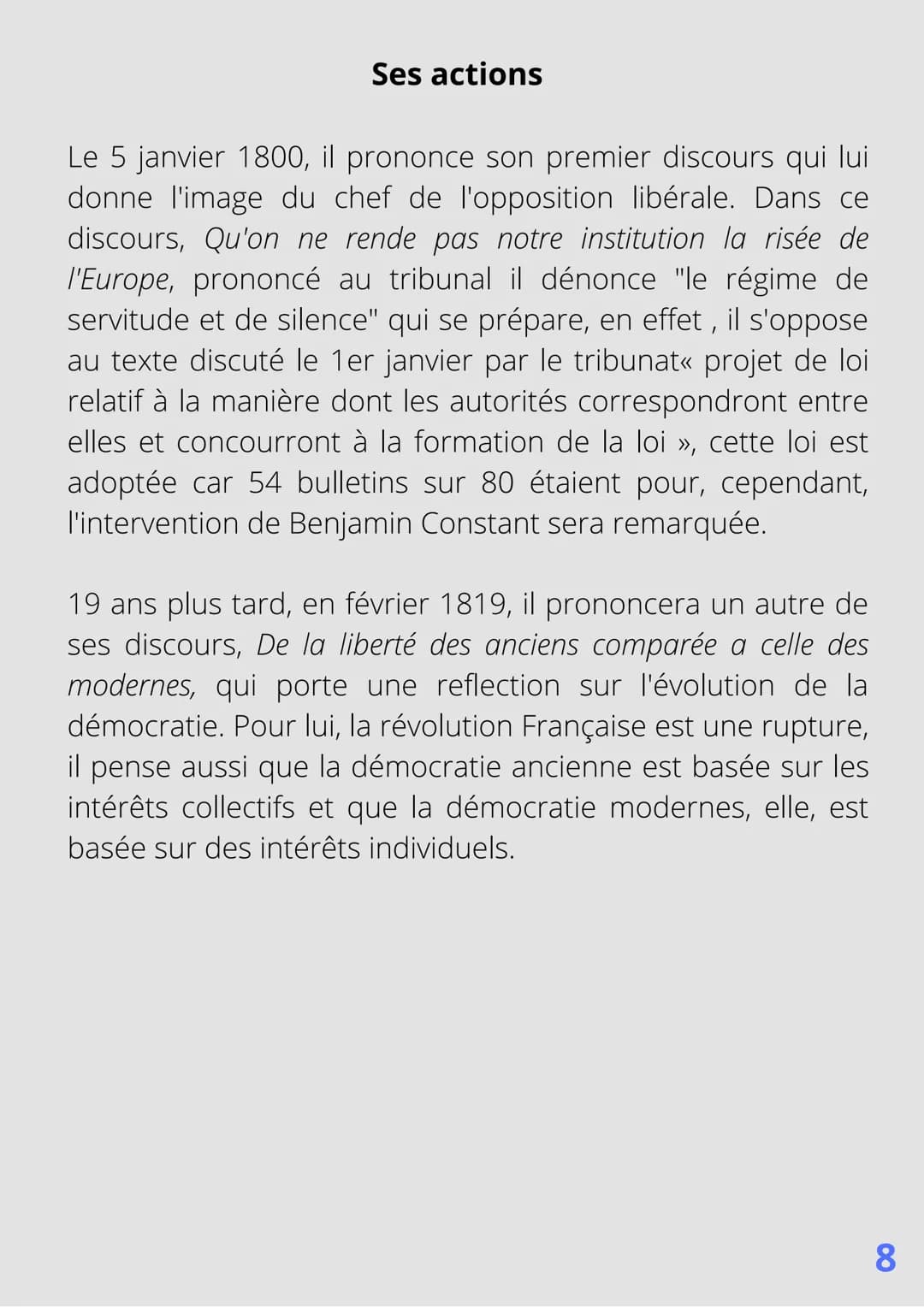 PARTICIPER OU ÊTRE
REPRÉSENTÉ
BENJAMIN
CONSTANT
25 Octobre 1767 - 8 Décembre
1830 SPÉCIALITÉ HGGSP
ANNÉE SCOLAIRE 2021-2022
MAÏWENN BBLS
▲▲▲