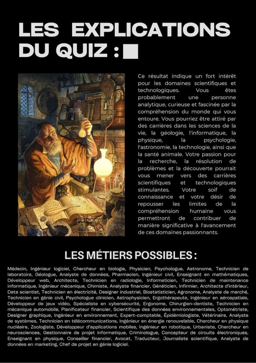 ORIENTATION
QUIZ
TU AS UN ESPRIT? (Plusieurs réponses possibles)
D'équipe / Qui participe aisément à une action commune
Critique /Qui analys