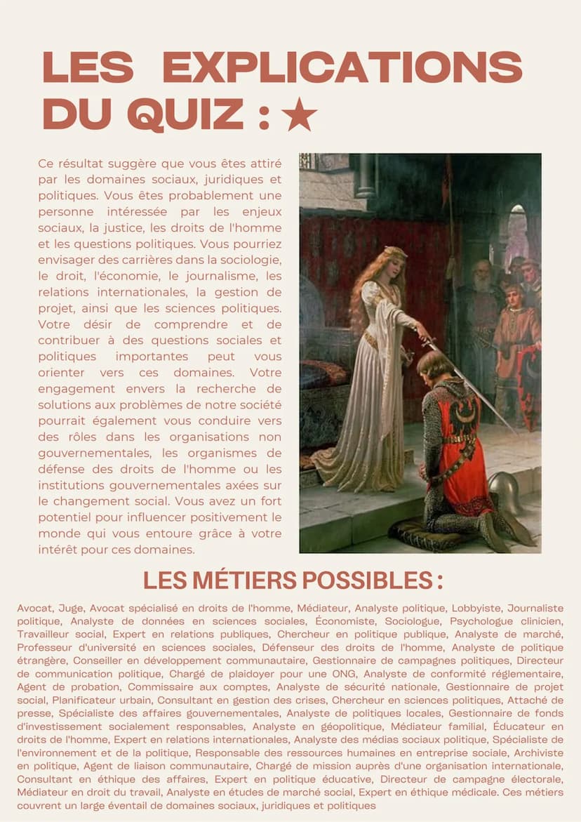 ORIENTATION
QUIZ
TU AS UN ESPRIT? (Plusieurs réponses possibles)
D'équipe / Qui participe aisément à une action commune
Critique /Qui analys