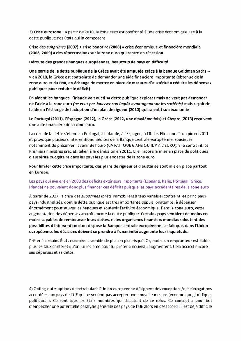 L'UE et la Démocratie
Intro :
<< L'Europe se fera dans les crises et elle sera à la somme des solutions apportées à ces
crises. »> Jean Monn