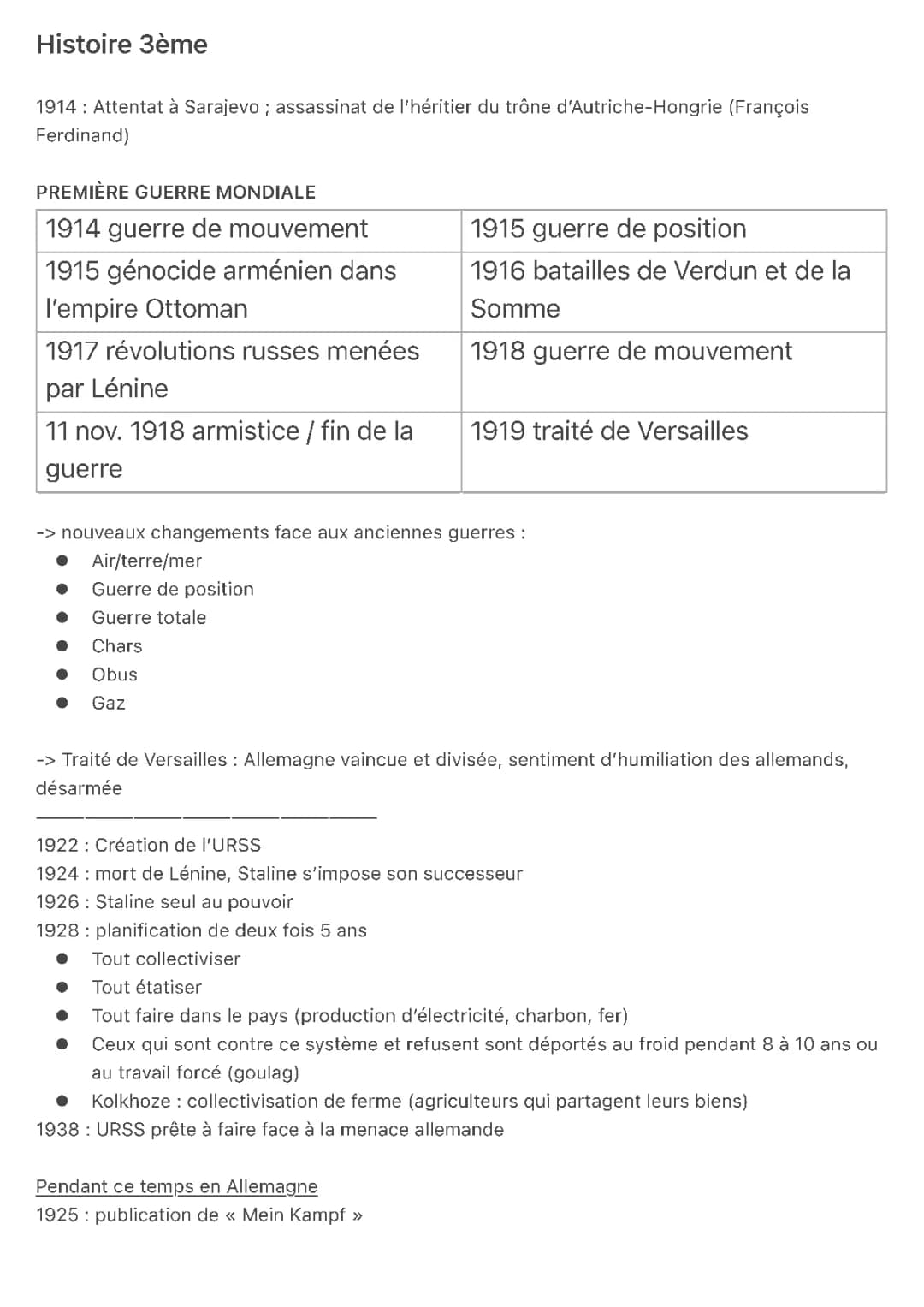 Histoire programme de 3ème