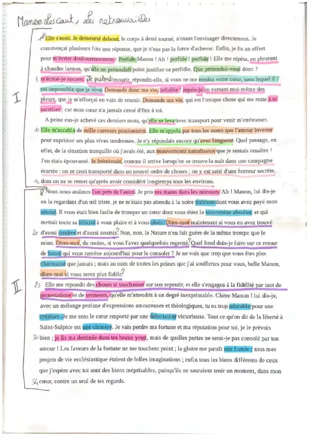 Oral bac de français - Manon Lescaut, Les retrouvailles 