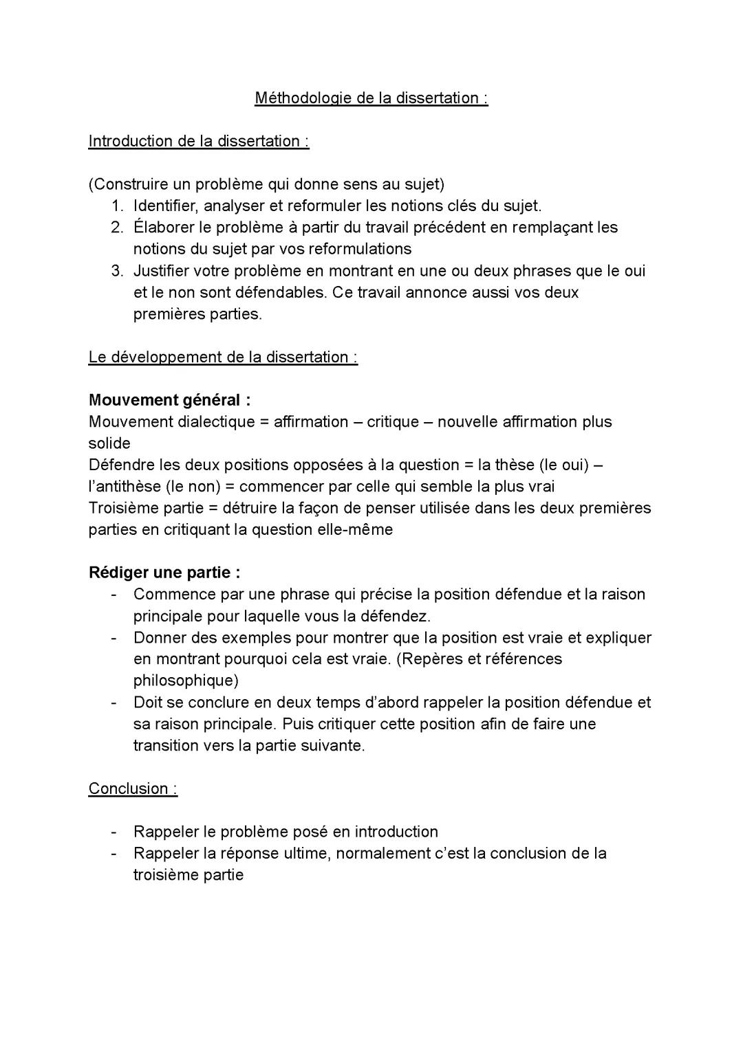 Méthodologie dissertation STMG 