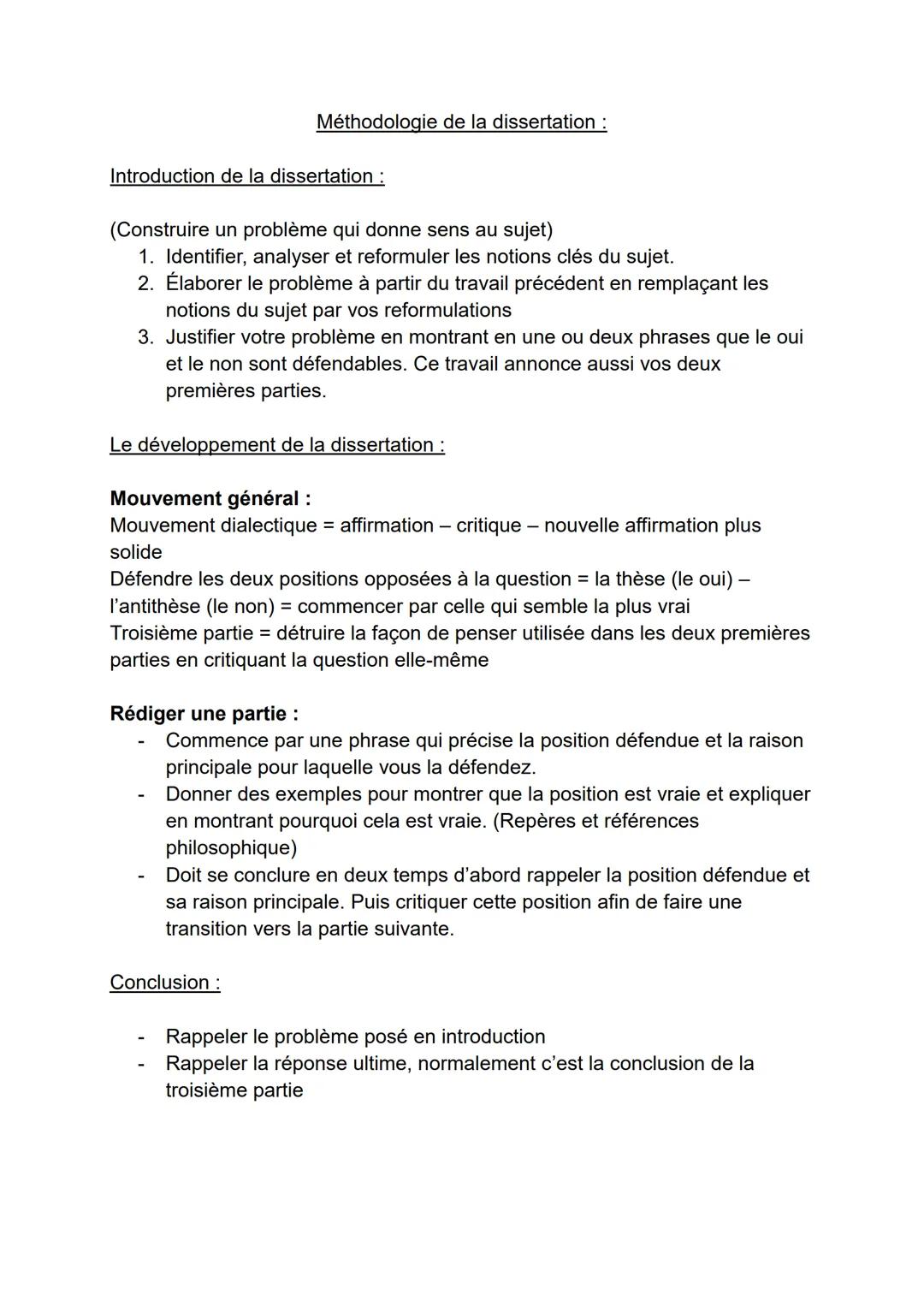 --- OCR Start ---
Méthodologie de la dissertation :
Introduction de la dissertation :
(Construire un problème qui donne sens au sujet)
1. Id