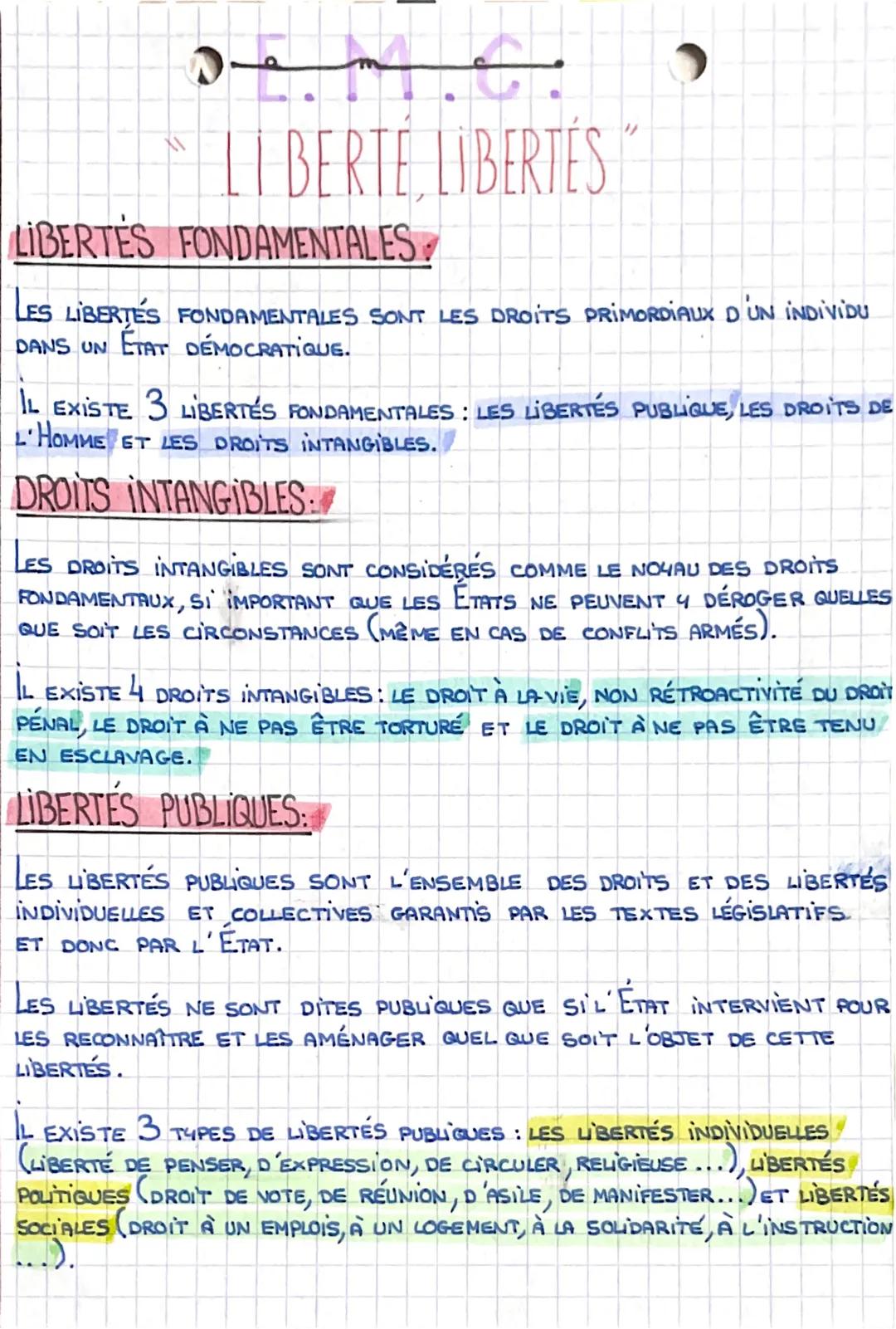 بــمــســم
LI BERTE LIBERTÉS
LIBERTES
FONDAMENTALES
LES LIBERTÉS FONDAMENTALES SONT LES DROITS PRIMORDIAUX D'UN INDIVIDU
DANS UN ÉTAT DÉMOCR