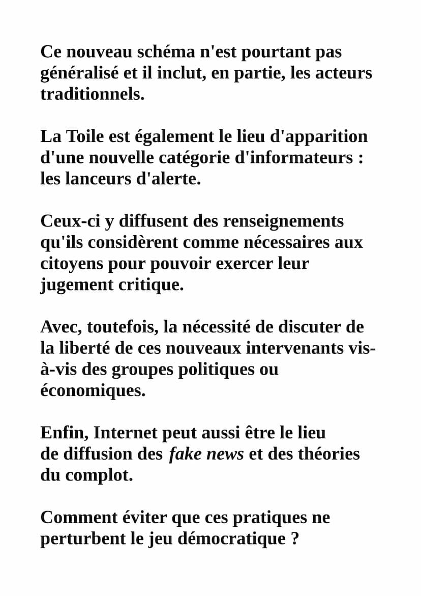 L'information à l'heure d'internet
vers une information fragmentée
et horizontale ?
Avec Internet, les pratiques de
l'information se sont pr