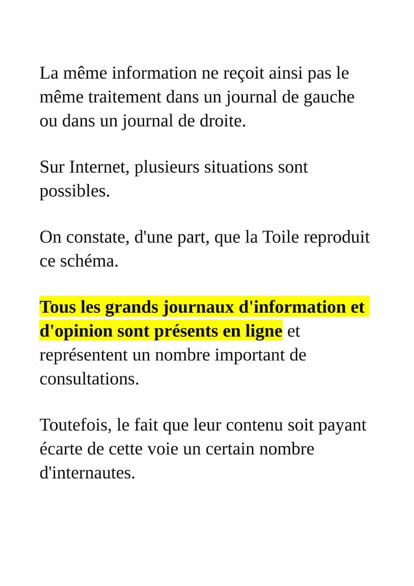 L'information à l'heure d'internet
vers une information fragmentée
et horizontale ?
Avec Internet, les pratiques de
l'information se sont pr