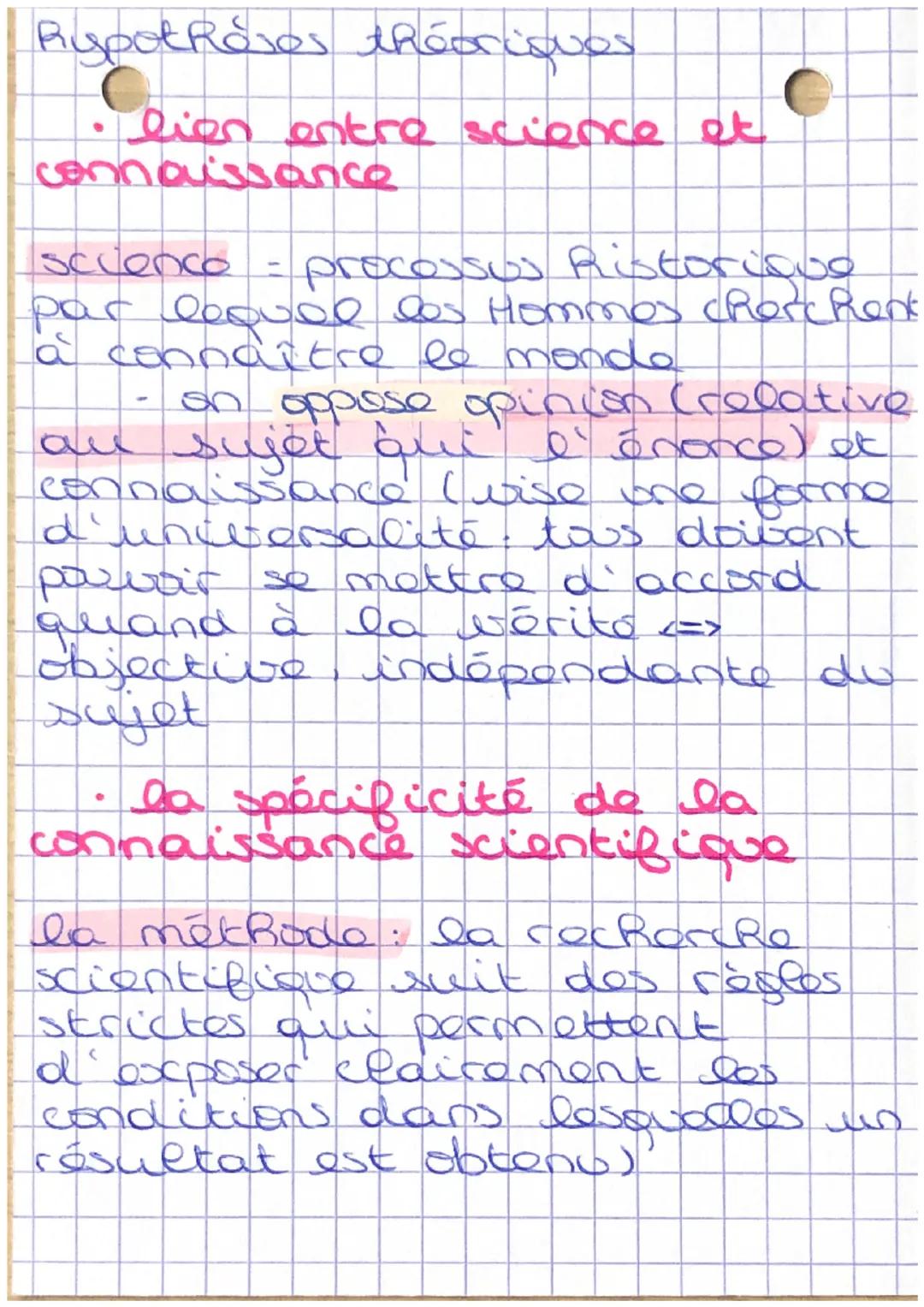 # Lo science
A
- synonyme de connaissance, la
science désigne ajd certains.
domaines du savas qui se
distinguent par laut excactitude
et leu