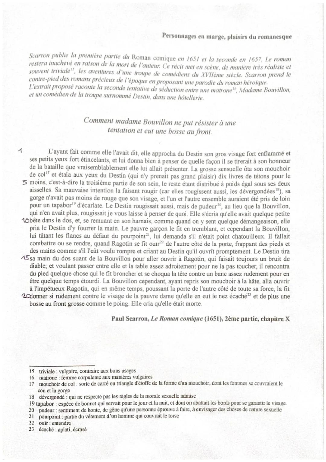 Personnages en marge, plaisirs du romanesque
1
Scarron publie la première partie du Roman comique en 1651 et la seconde en 1657, Le roman
re