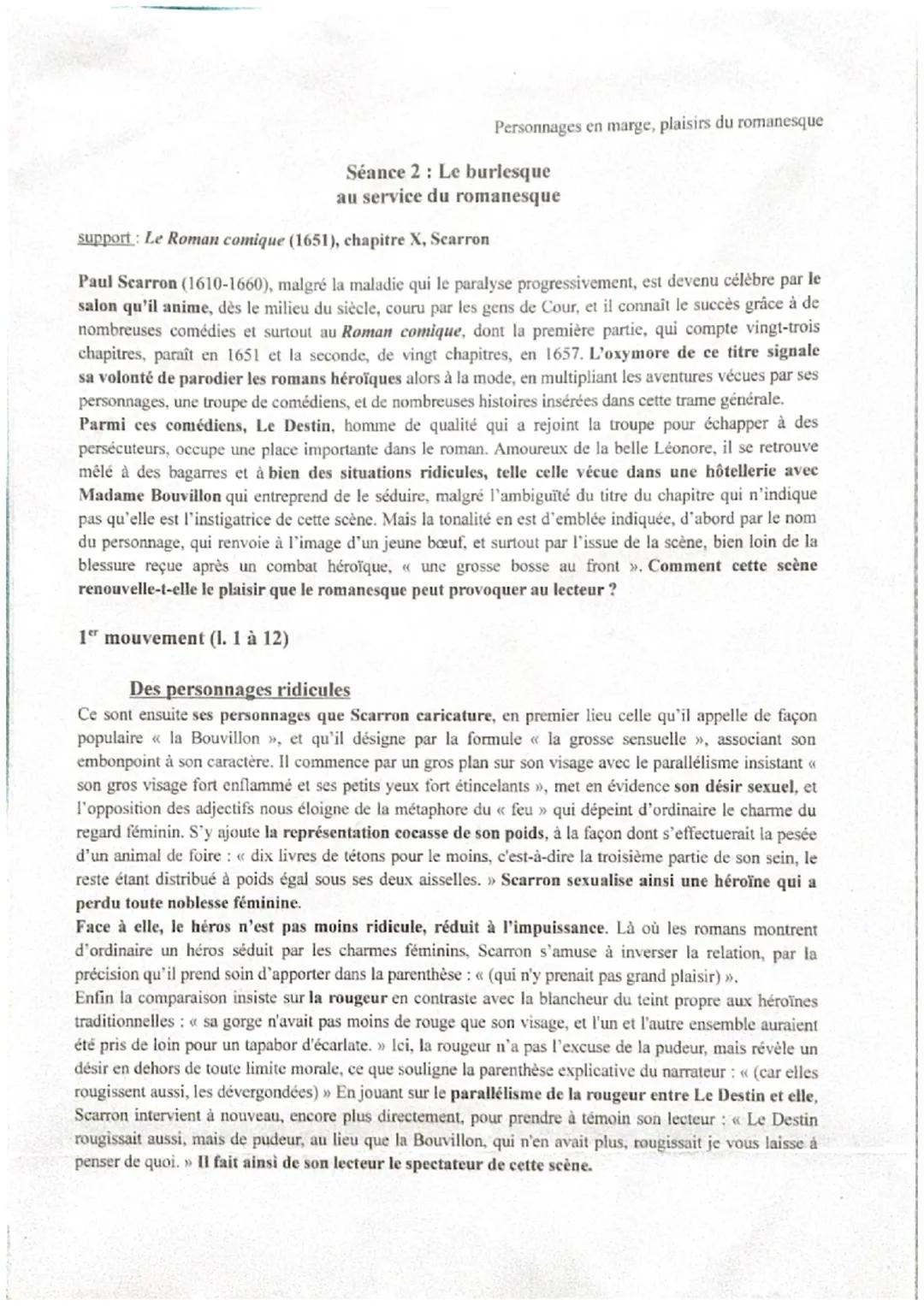 Personnages en marge, plaisirs du romanesque
1
Scarron publie la première partie du Roman comique en 1651 et la seconde en 1657, Le roman
re