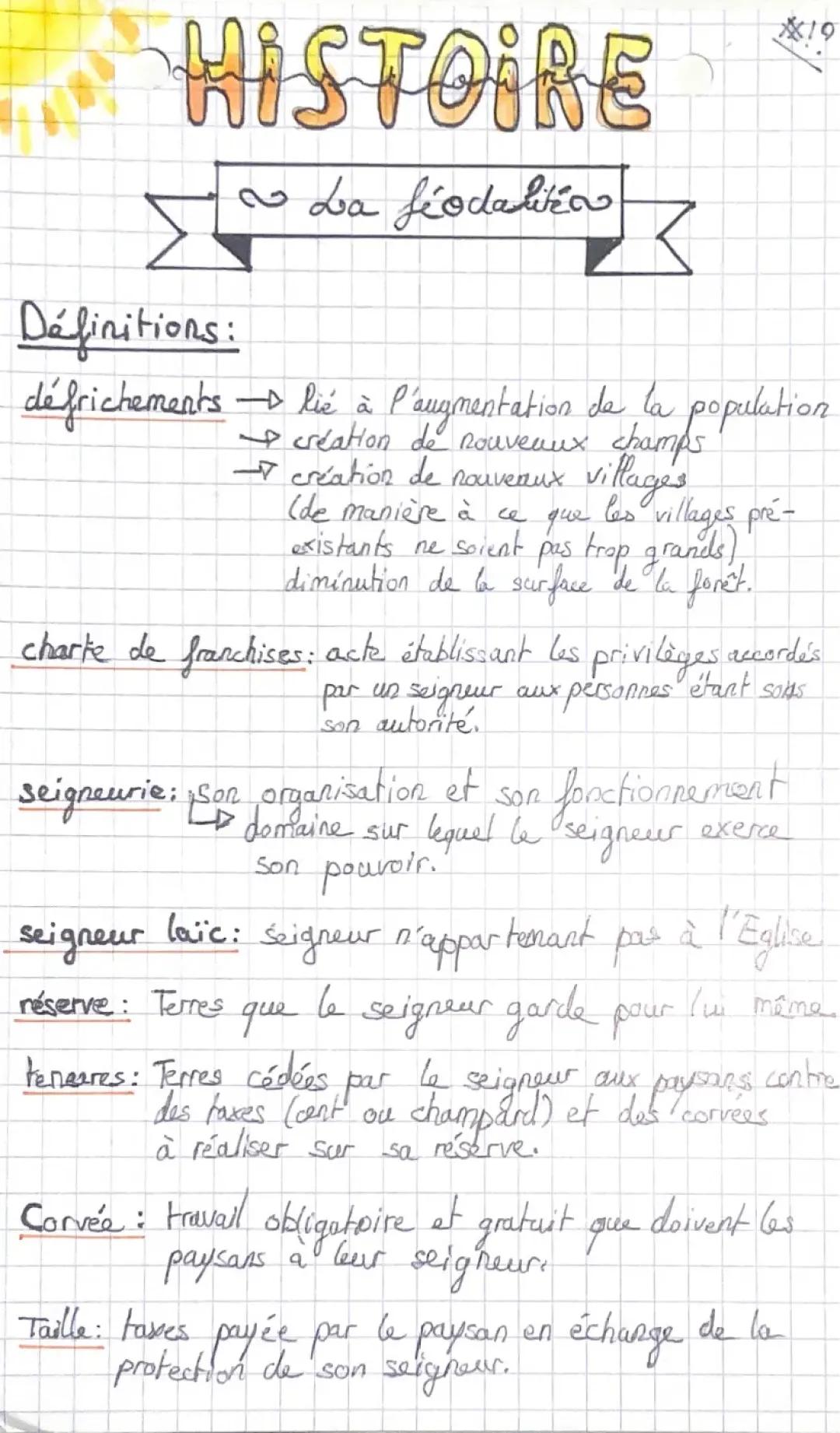 Définition féodalité CM1 : La société féodale au Moyen Âge et caractéristiques