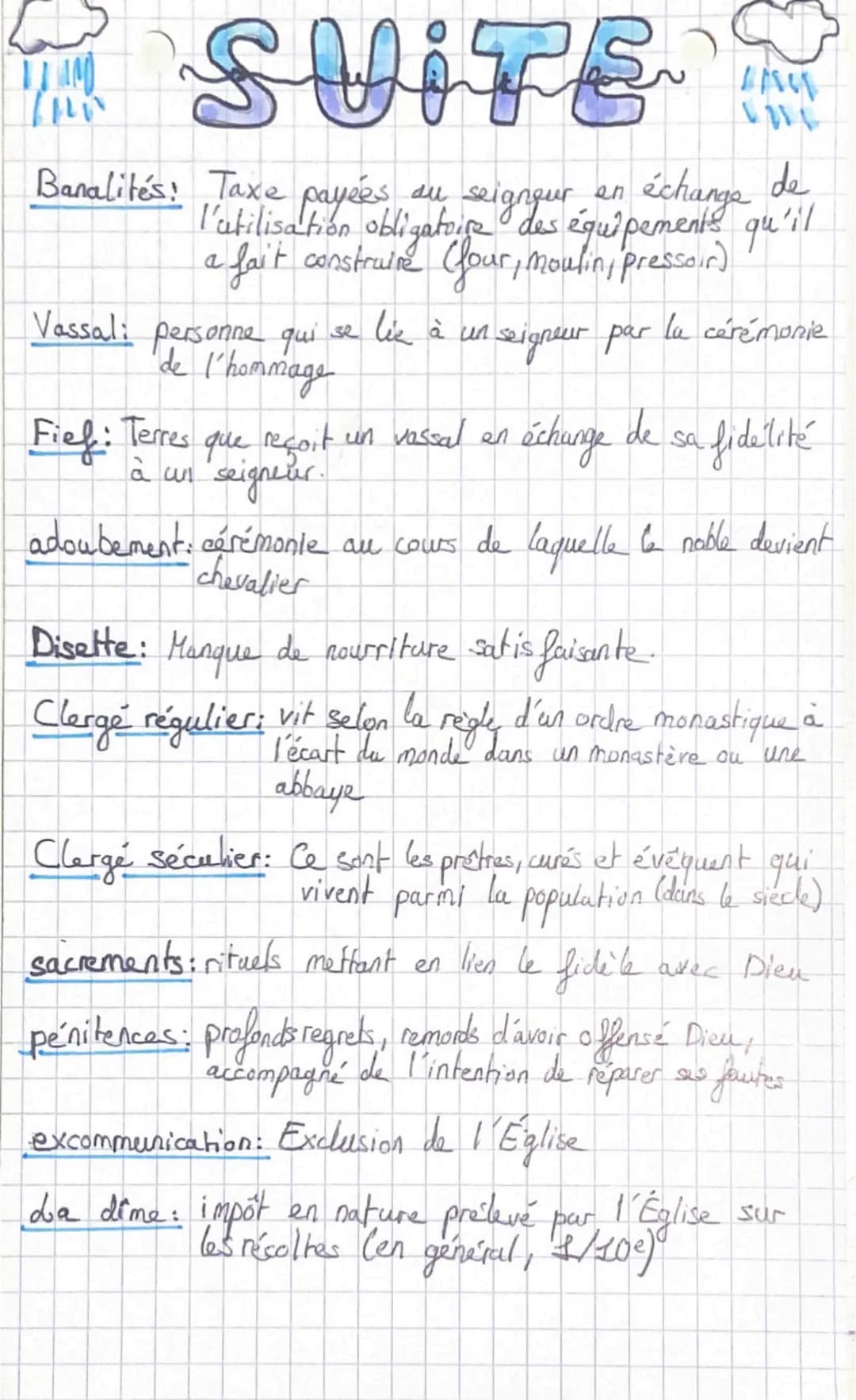 HISTOIRE
~ La féodaliko
Définitions:
défrichements - lie à l'augmentation de la population
I création de nouveaux champs
- création de nouve