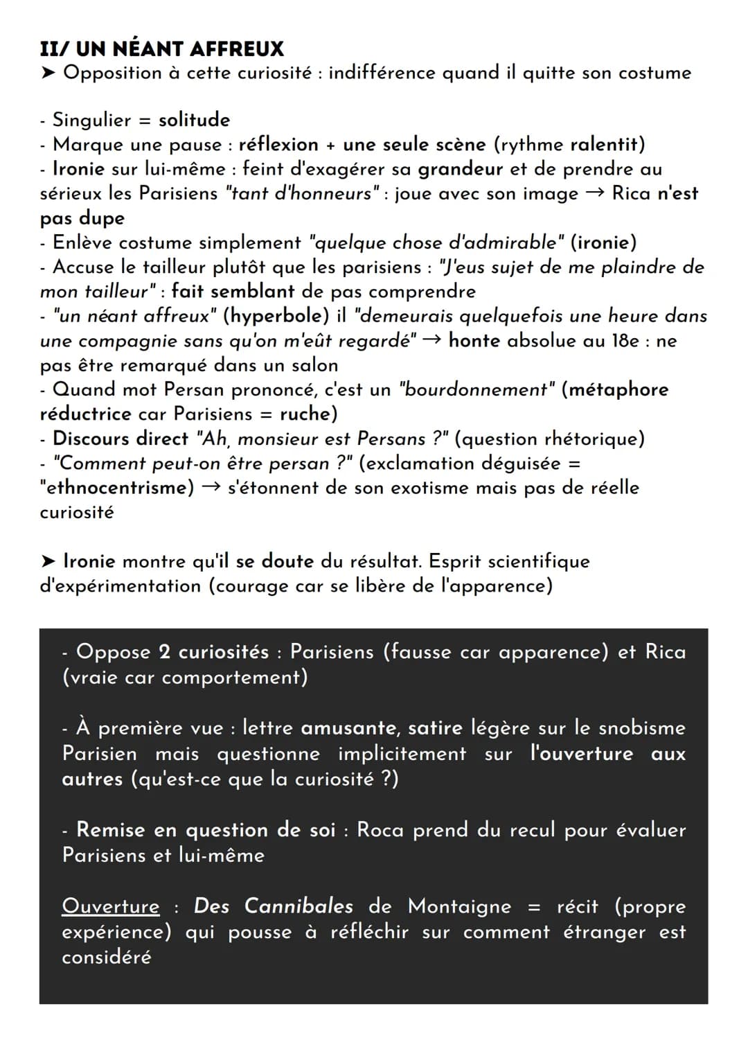 lettre 30
LES LETTRES PERSANES
1721-1758/ MONTESQUIEU/ROMAN ÉPISTOLAIRE & LITTÉRATURE D'IDÉES
RÉSUMÉ Extrait : Rica narre à son ami Ibben (à