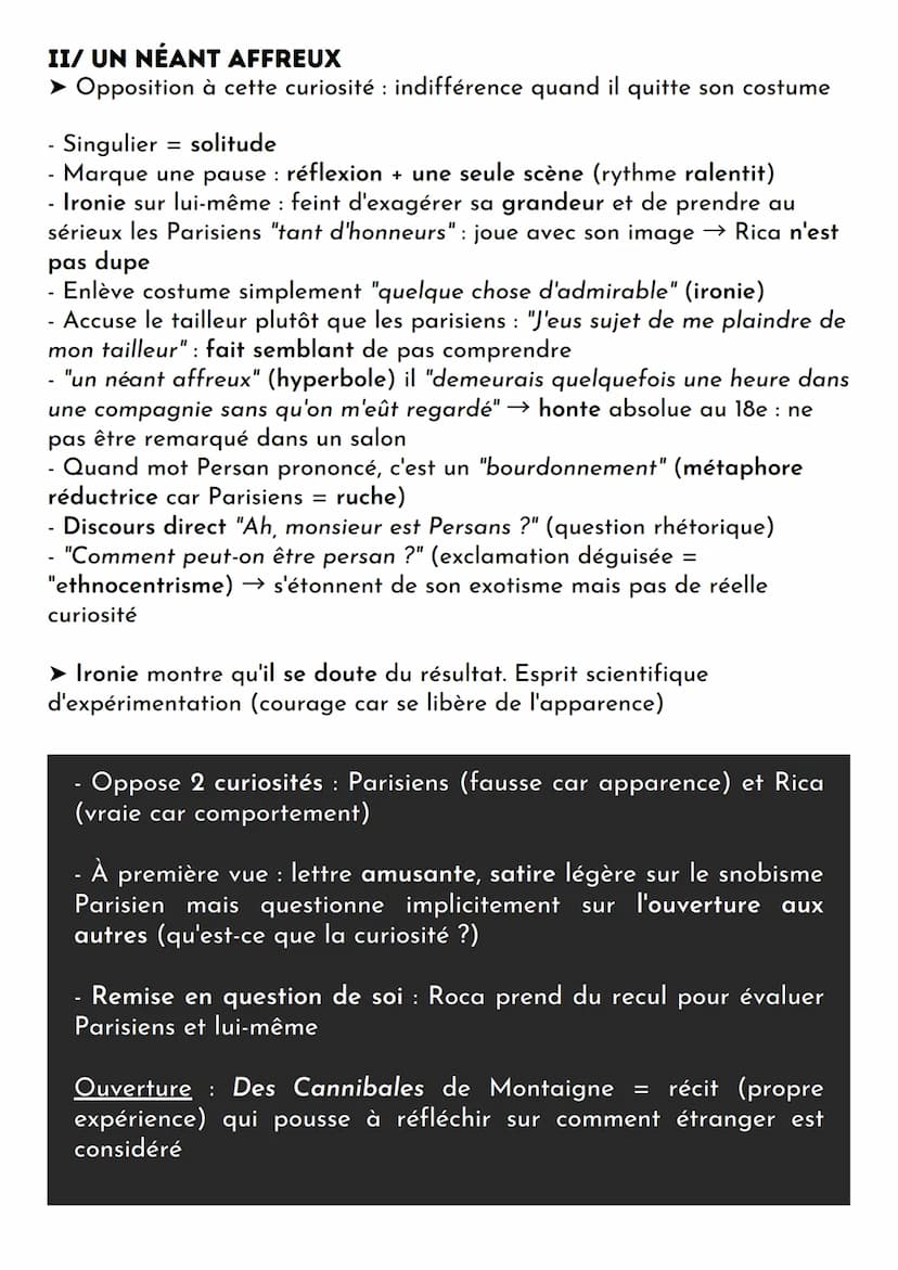 lettre 30
LES LETTRES PERSANES
1721-1758/ MONTESQUIEU/ROMAN ÉPISTOLAIRE & LITTÉRATURE D'IDÉES
RÉSUMÉ Extrait : Rica narre à son ami Ibben (à