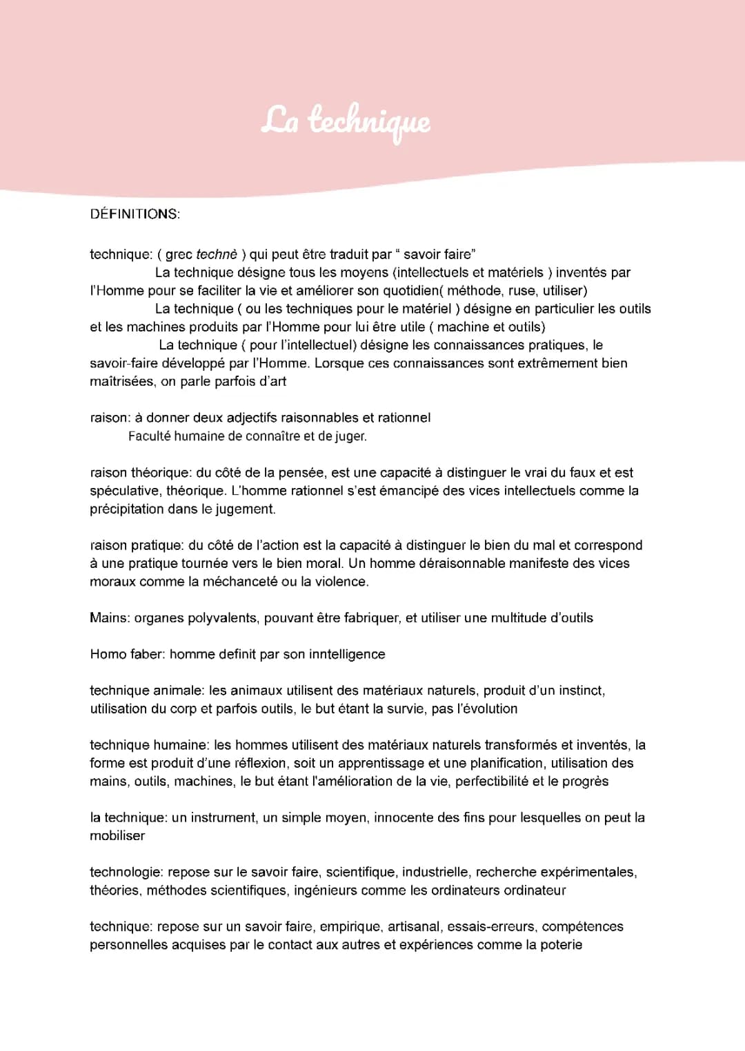 Cours Simplifié: La technique et la raison en philo - Term, PDF inclus