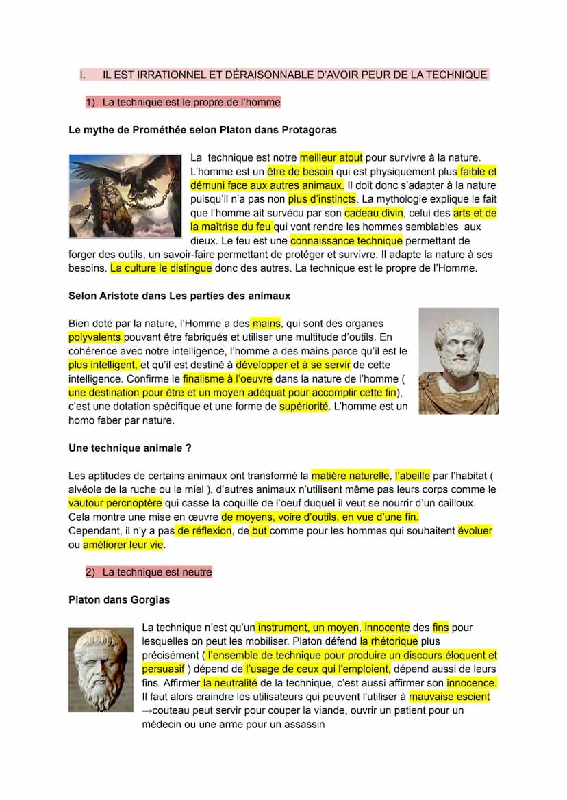 DÉFINITIONS:
La technique
technique: (grec technè ) qui peut être traduit par "savoir faire"
La technique désigne tous les moyens (intellect