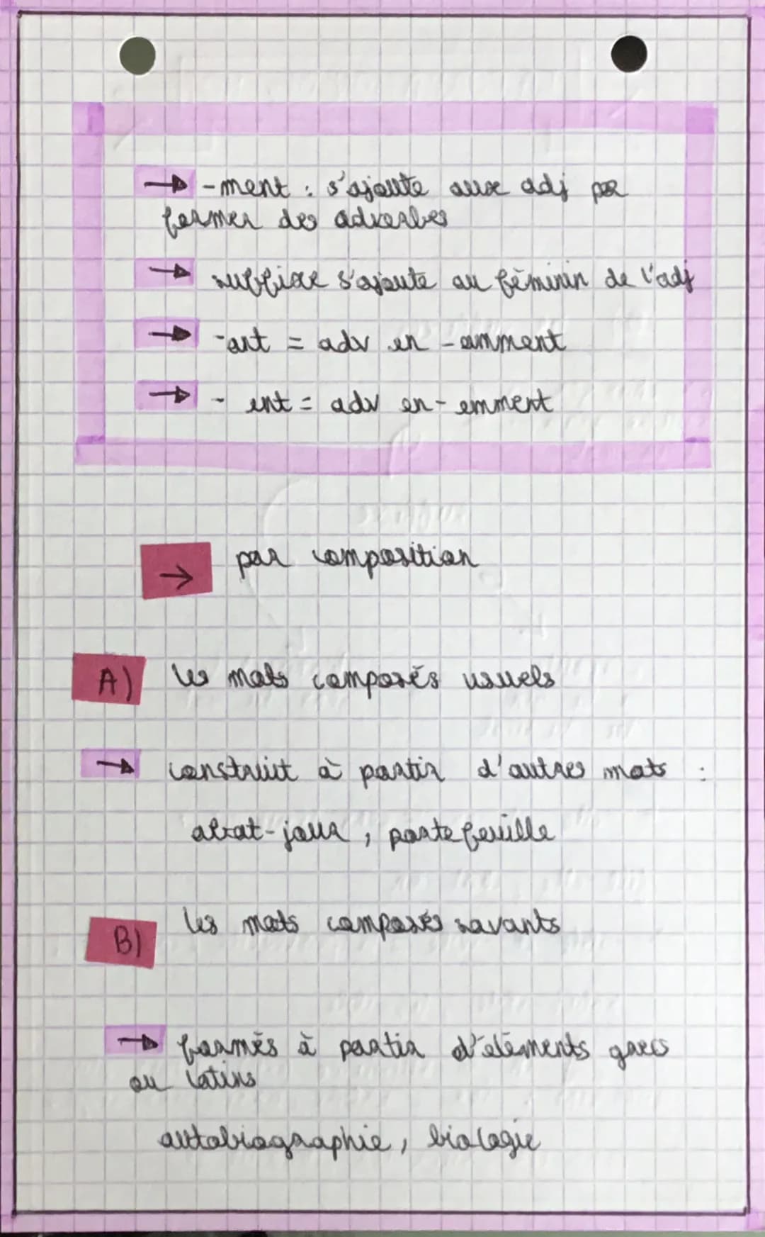 LA FORMATIONS DES MOTS
1. mats simples all mats construit ?
- mets simples:
ne peuvent par
se decomposer
table, chaise
→ mats construits
peu