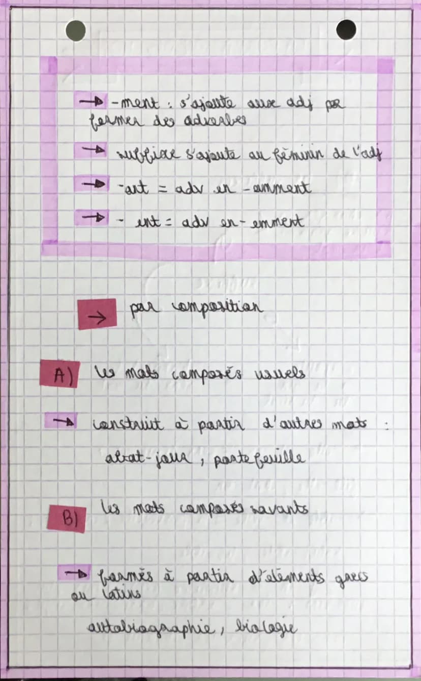 LA FORMATIONS DES MOTS
1. mats simples all mats construit ?
- mets simples:
ne peuvent par
se decomposer
table, chaise
→ mats construits
peu