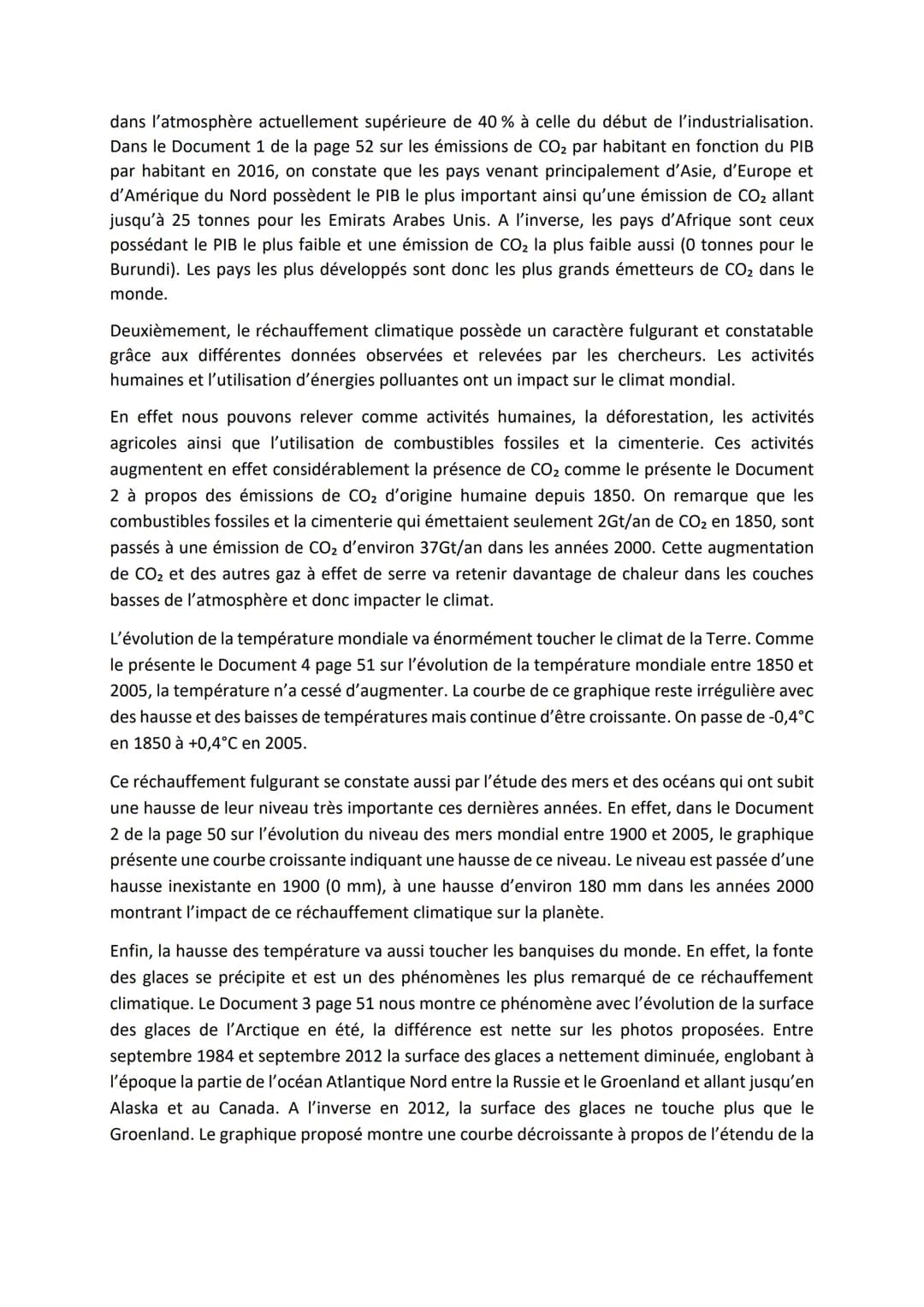 Activité 3 : Le réchauffement climatique actuel.
Dans une présentation orale de 10 minutes, vous expliquerez les causes de ce déséquilibre
r