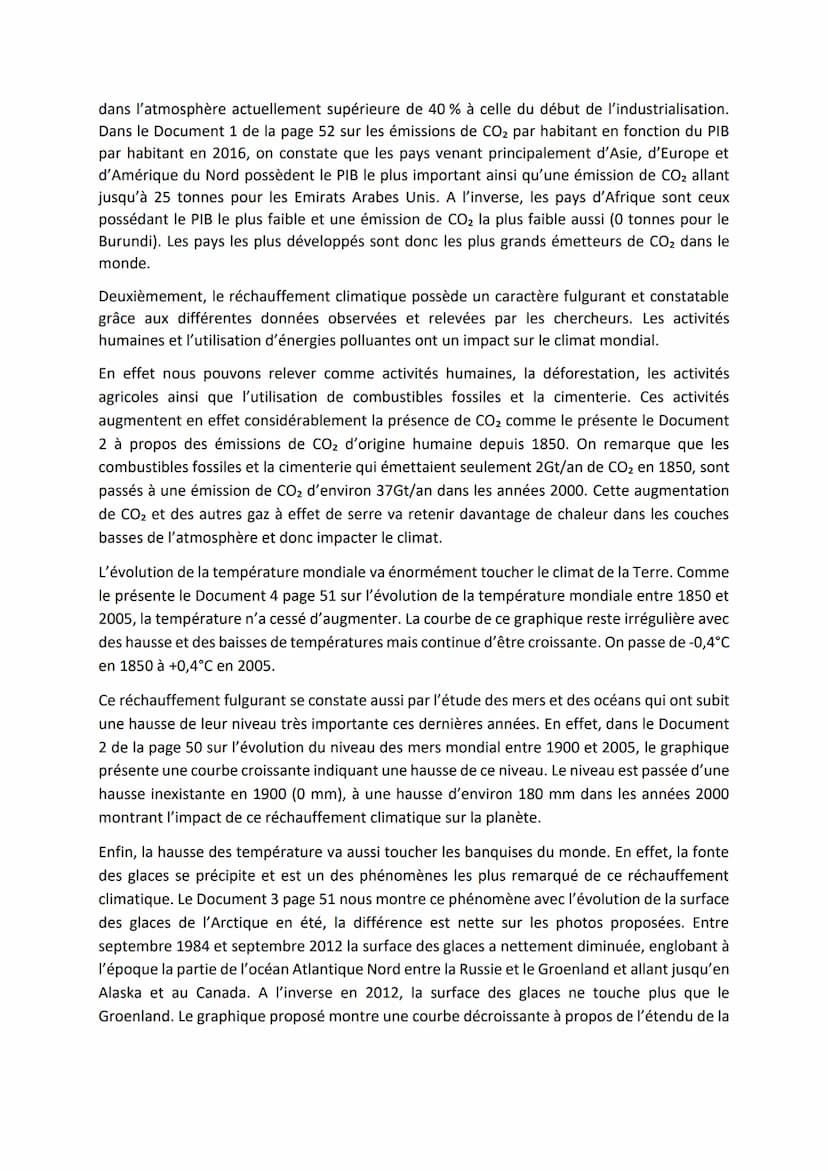 Activité 3 : Le réchauffement climatique actuel.
Dans une présentation orale de 10 minutes, vous expliquerez les causes de ce déséquilibre
r