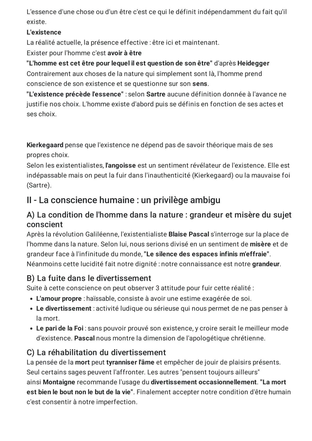 # La conscience, l'inconscient et
le temps

A - La conscience est le propre de l'homme : de quelles
connaissances la conscience est-elle la 