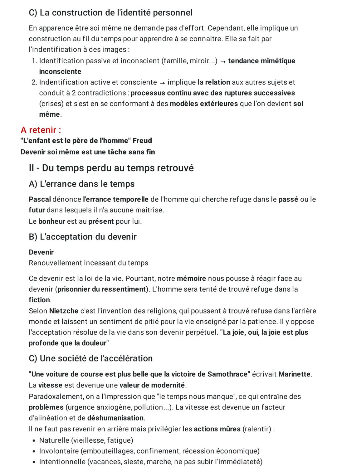 # La conscience, l'inconscient et
le temps

A - La conscience est le propre de l'homme : de quelles
connaissances la conscience est-elle la 