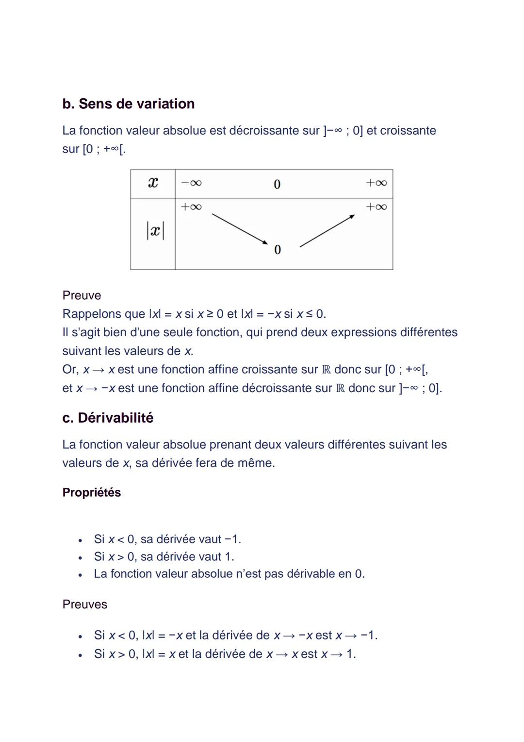 Objectif
Étudier une nouvelle fonction de référence : la fonction valeur
absolue.
Points clés
●
La fonction valeur absolue est la fonction d