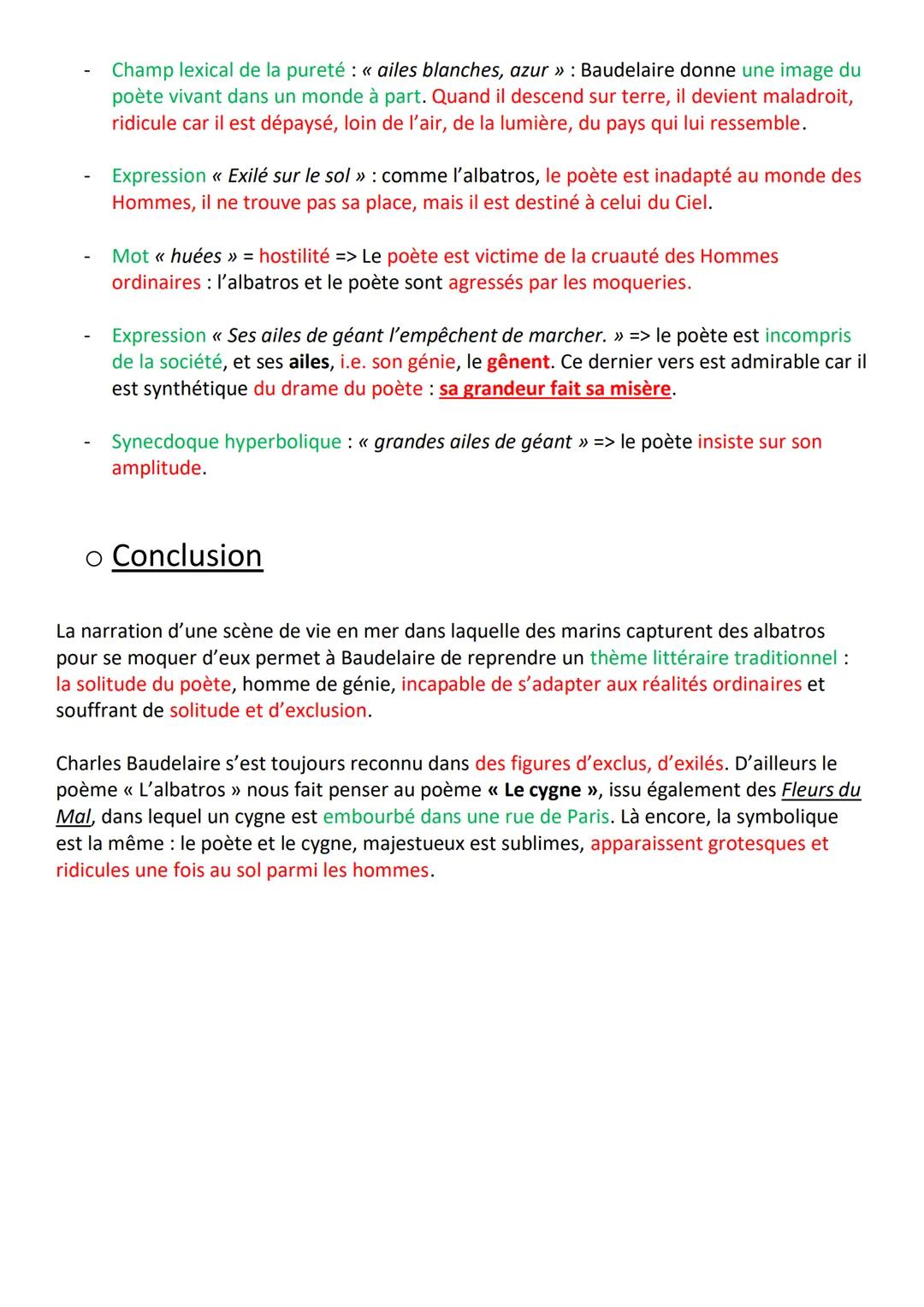 ORAL - TEXTE 1: Fleurs du Mal - POÉSIE :
<< L'albatros >>
o Introduction :
1. PRÉSENTATION : Charles Baudelaire est un poète à la croisée de