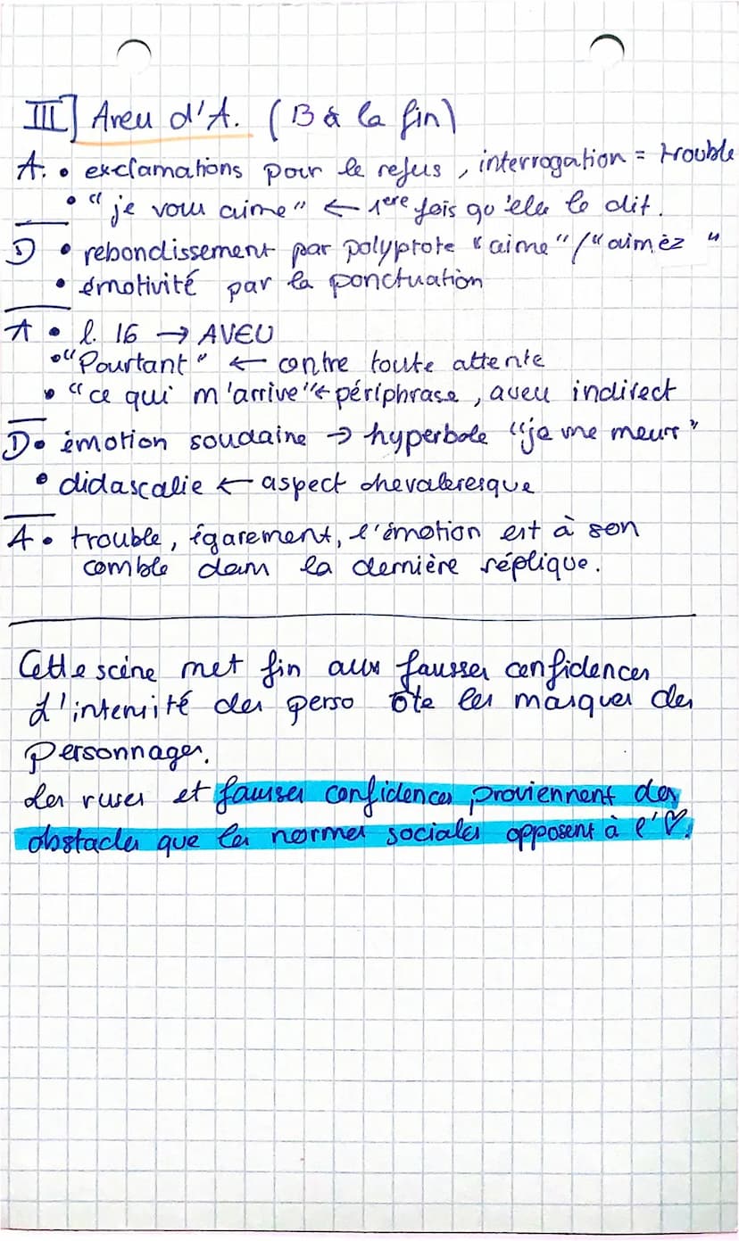 6.12.17
Acte II scène 12. Marivaus
Intro: [...] Dans cette scène Araminte et Dorante
se révèlent enfin leur amour
Fin de la pièce: Araminte 
