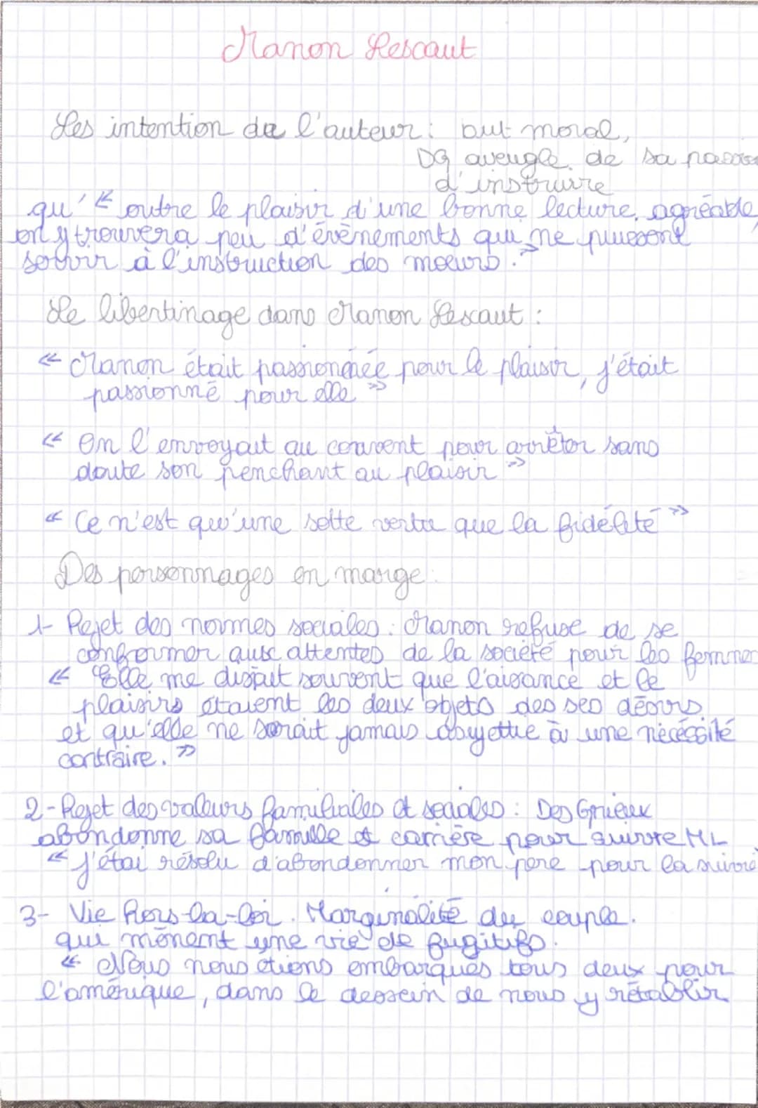 Manon Lescaut
Les intention de l'auteur: but moral,
qu
DG aveugle de sa pare
d'instruire
1½ outre le plaisir d'une bonne lecture, agréable
o