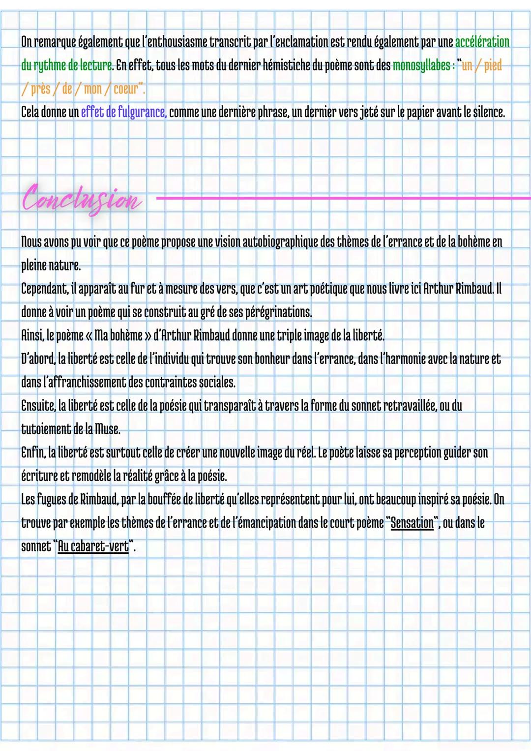 --- OCR Start ---
-Ma bohème, Rimbaud
Introduction
Le sonnet est une forme poétique de tradition très contrainte. Pourtant, lorsqu'il fugue 