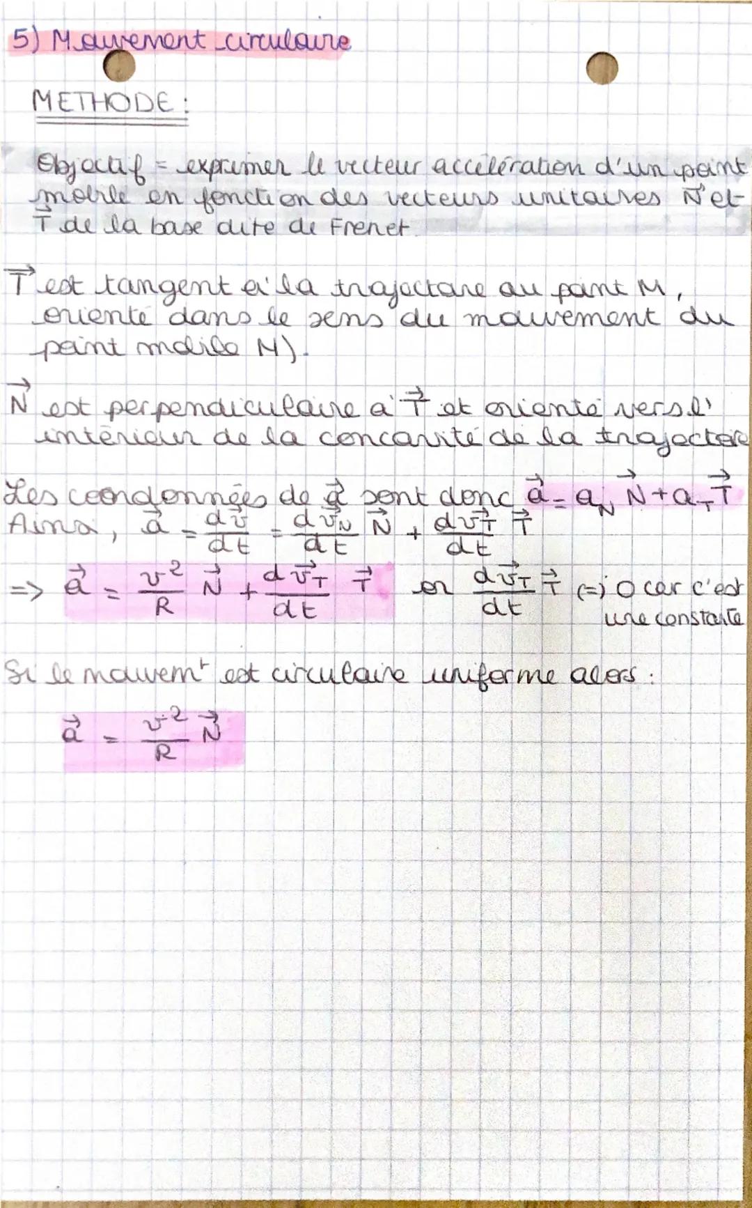 •●Physique •
Chap 12: Décrire un mouvement
1) Vecteur positions.
OM(+)
=
x(+) x² + y(t)}² + z(tlk
2) Vecteur vitesse instantanée
ㄧㄥ
DOM
=
dt