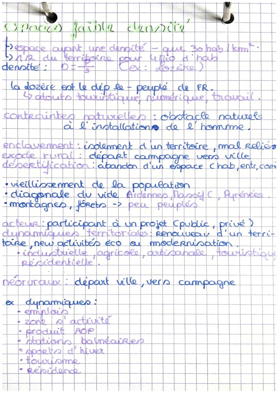 # geographie

aire urbaine: espace constitué d'une agglomeration
et de la couronne périoibaine

métropole grand ville ayant une influence su