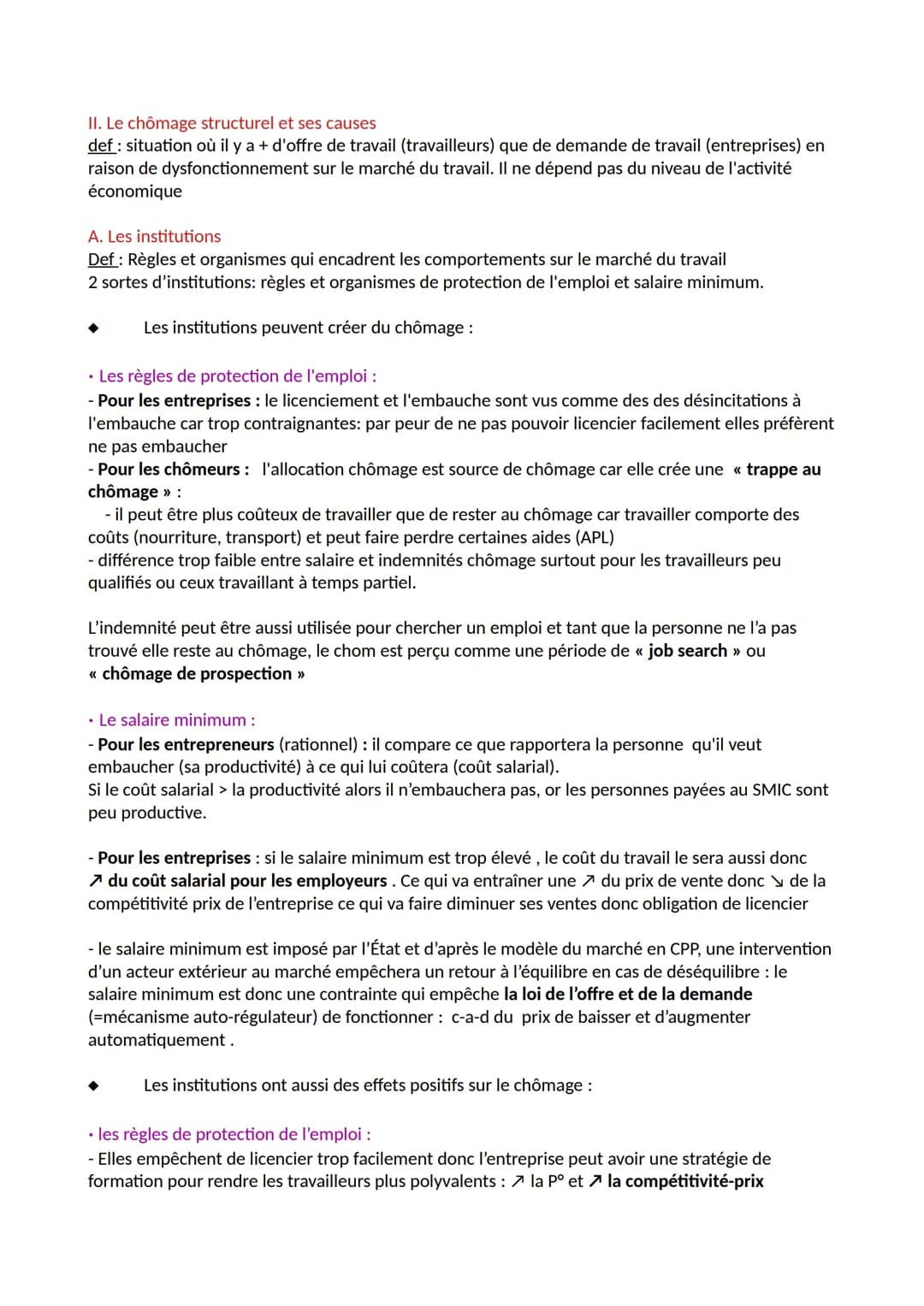1. Qu'est ce que le chômage et le sous emploi
A. Le chômage
a) définir le chômage
Def:Situation d'une personne en âge de travailler disponib