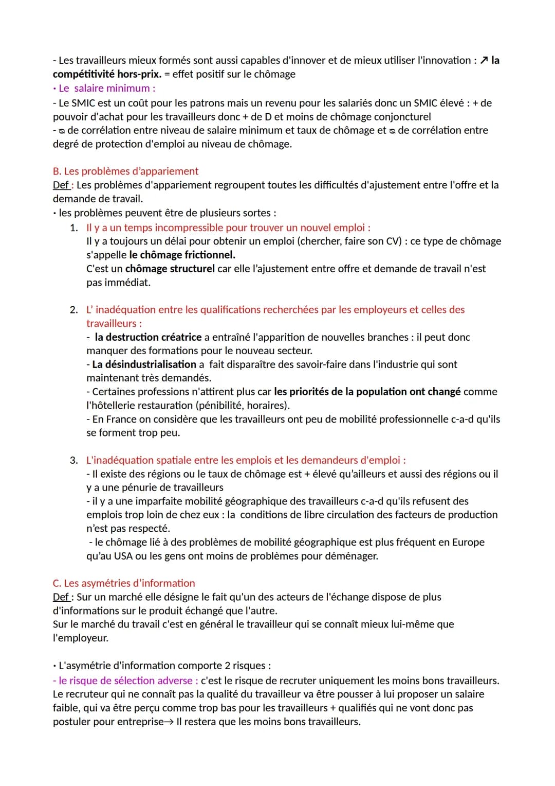 1. Qu'est ce que le chômage et le sous emploi
A. Le chômage
a) définir le chômage
Def:Situation d'une personne en âge de travailler disponib