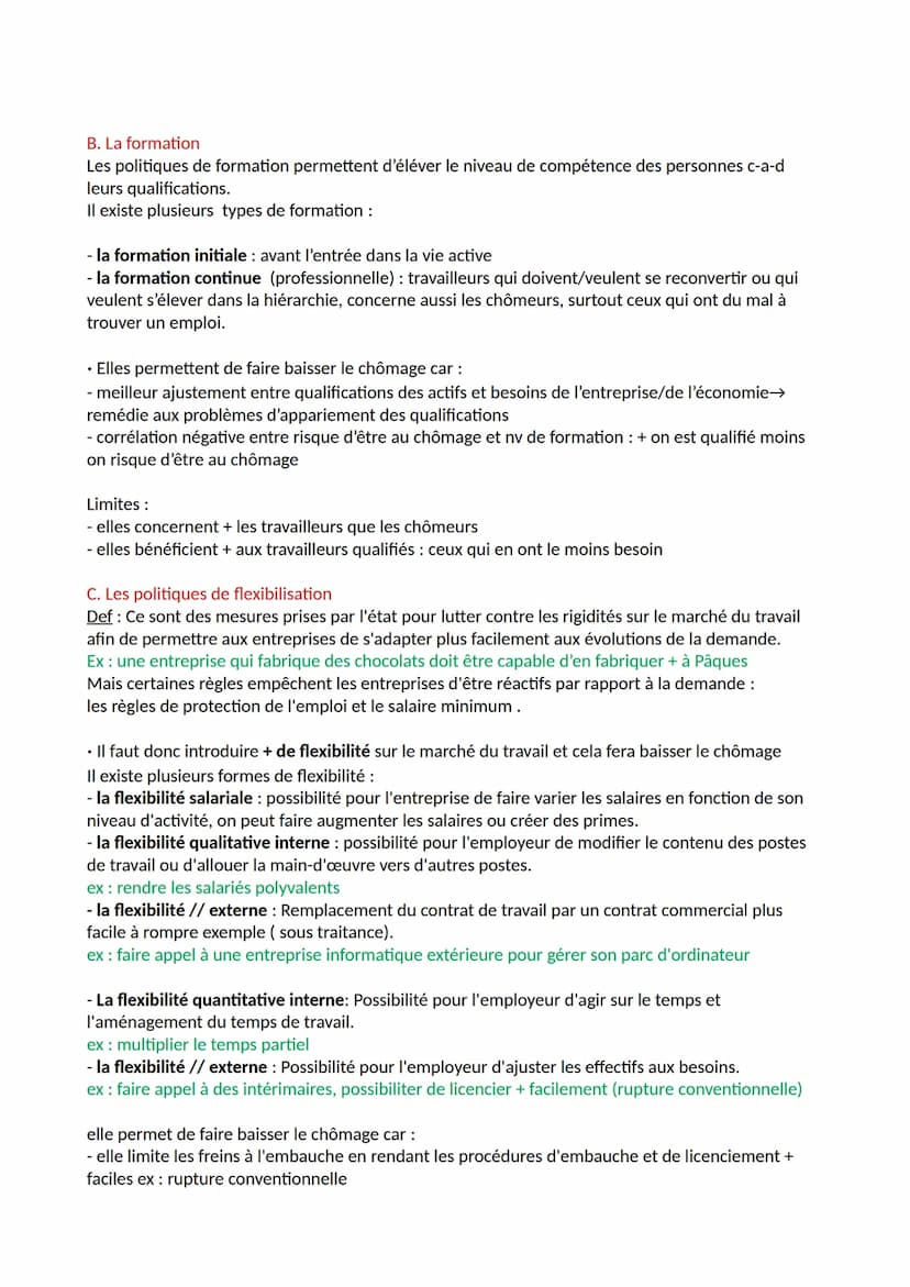 1. Qu'est ce que le chômage et le sous emploi
A. Le chômage
a) définir le chômage
Def:Situation d'une personne en âge de travailler disponib