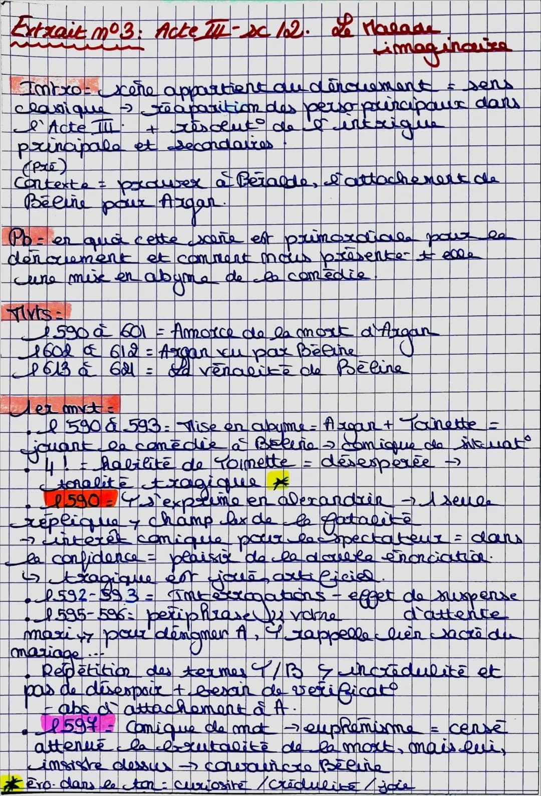 Extrait nº3. Acte TL-sc /02. as Malade
Limag incerted
Imtxo ere appartient au dénouement = sens
classique - Jeaparition des perso pourcipaux