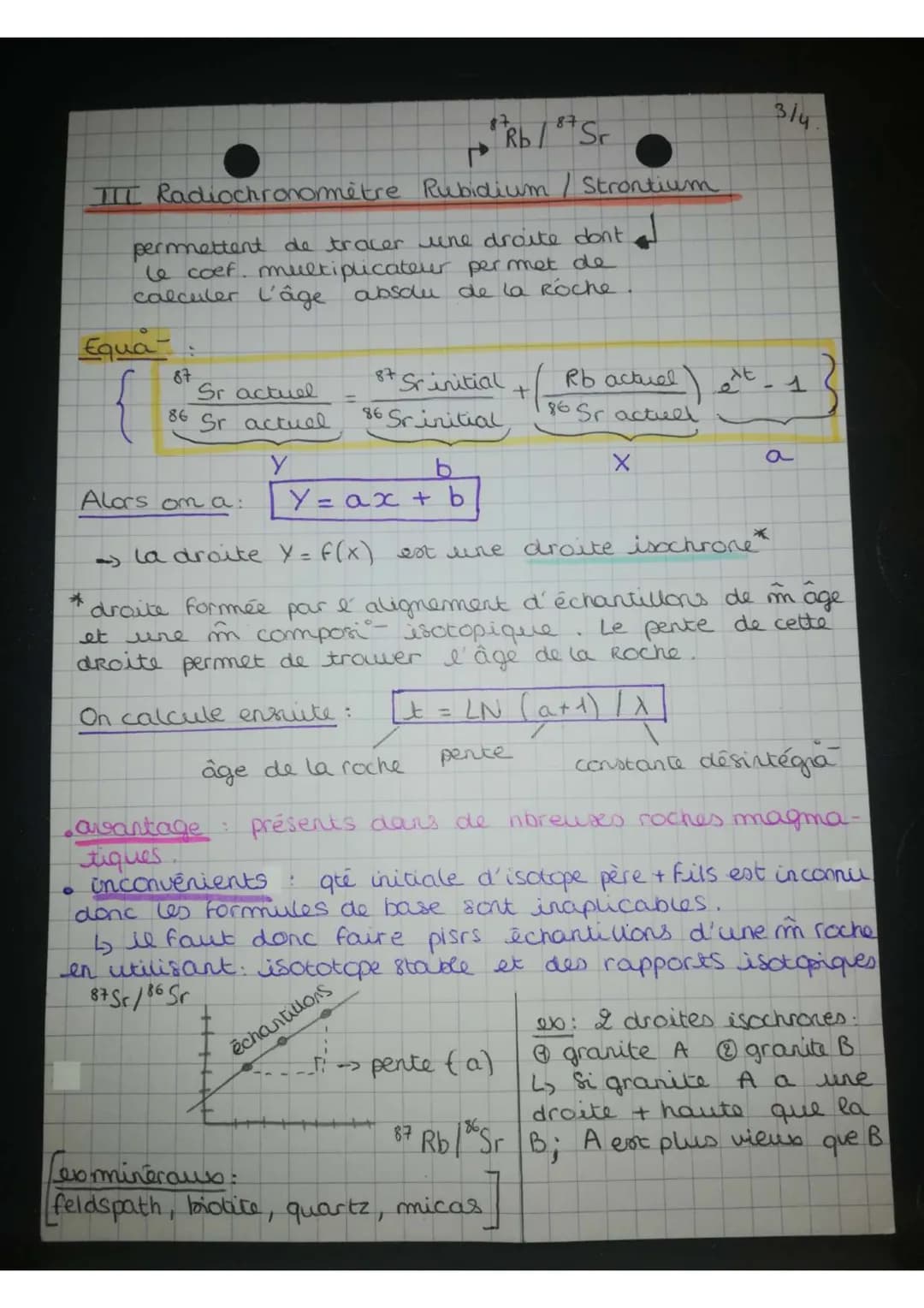 K / Är
TV Radiochronometre Potassium / Argon
permettent de dater les minéraux
des roches volcaniques. ( lors de la
solidificar d'un magma)
0