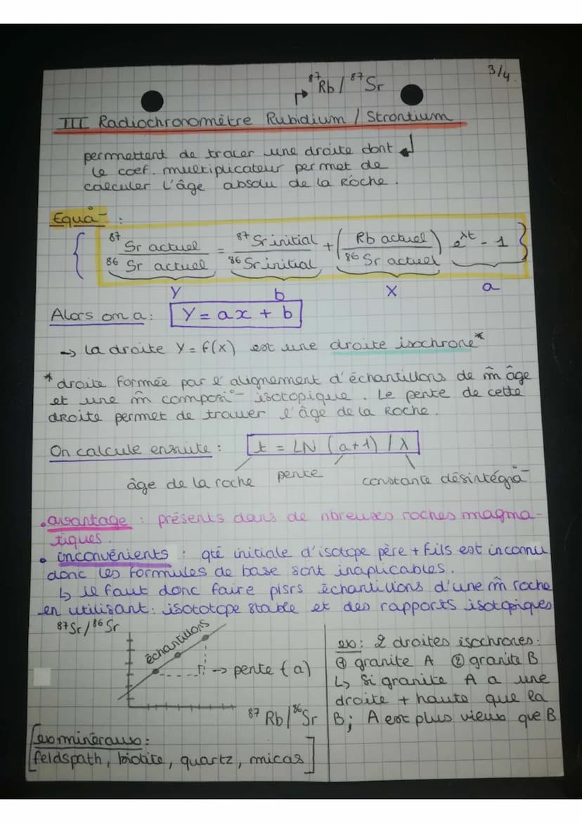 K / Är
TV Radiochronometre Potassium / Argon
permettent de dater les minéraux
des roches volcaniques. ( lors de la
solidificar d'un magma)
0