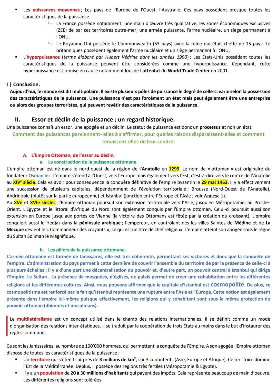 
<p>La notion de puissance désigne la capacité de distinction, d'influence, de rayonnement voire de domination d'un état sur les autres État