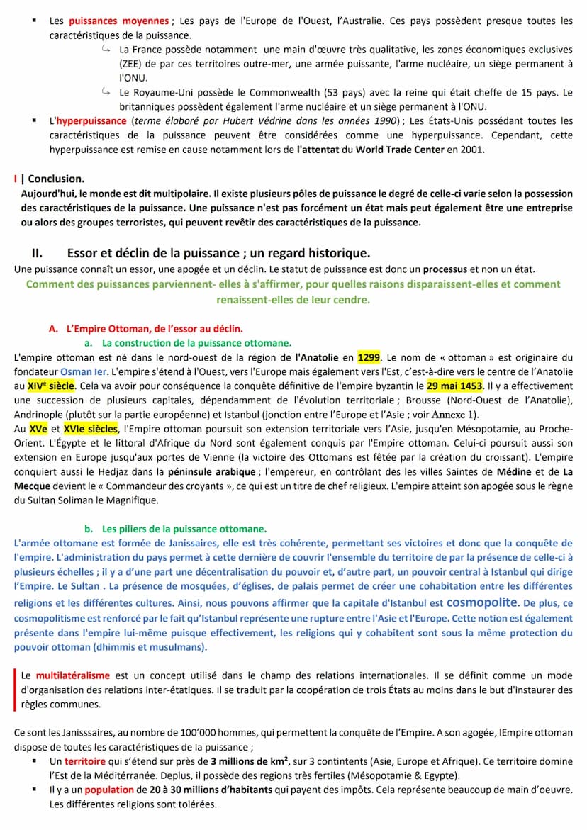 
<p>La notion de puissance désigne la capacité de distinction, d'influence, de rayonnement voire de domination d'un état sur les autres État