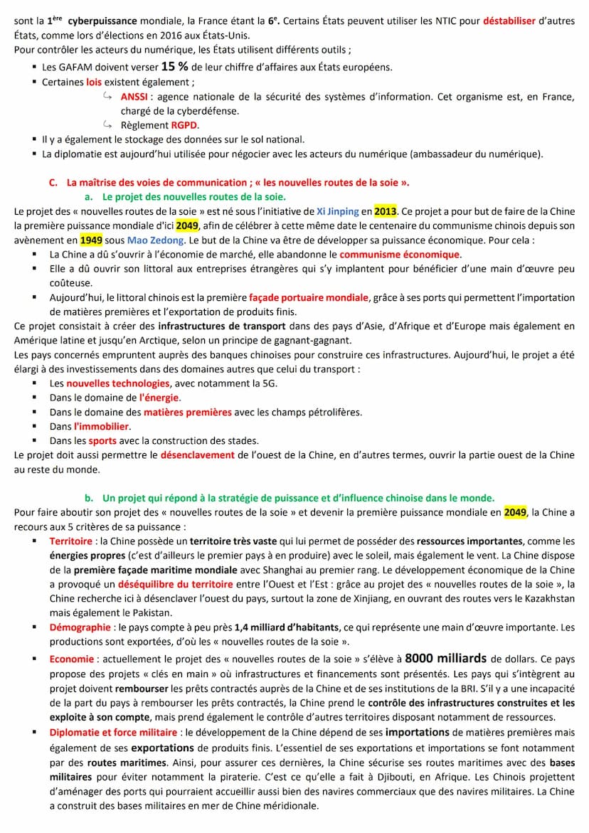
<p>La notion de puissance désigne la capacité de distinction, d'influence, de rayonnement voire de domination d'un état sur les autres État