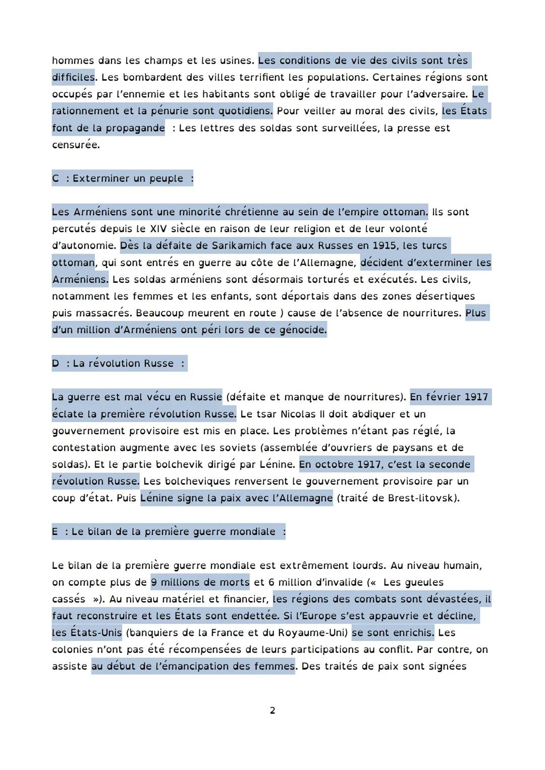 --- OCR Start ---
Civils et militaires dans la première guerre mondial
Problématique: Comment la première guerre mondiale (1914-1918) t-elle