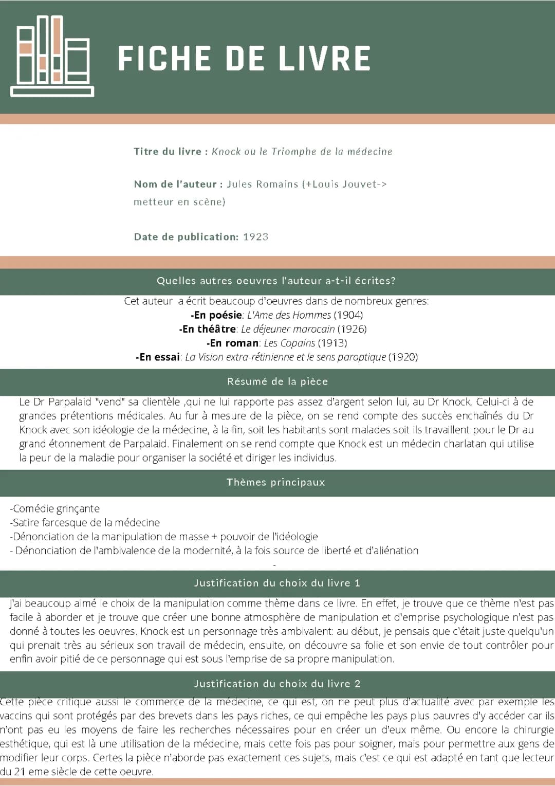 Résumé, analyse et contexte historique de Knock ou le triomphe de la médecine