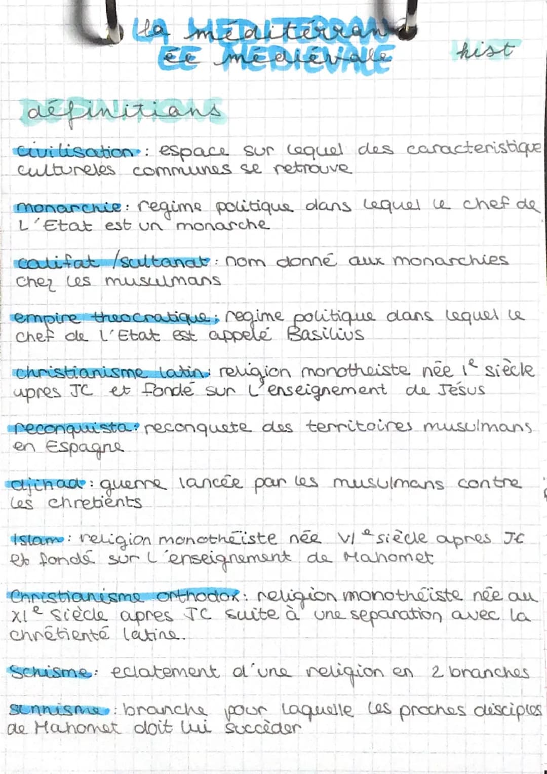 the mediterrand
علم علمقصر مع
hist
définitions
civilisation espace sur lequel des caracteristique
cultureles communes se retrouve
monarchie: