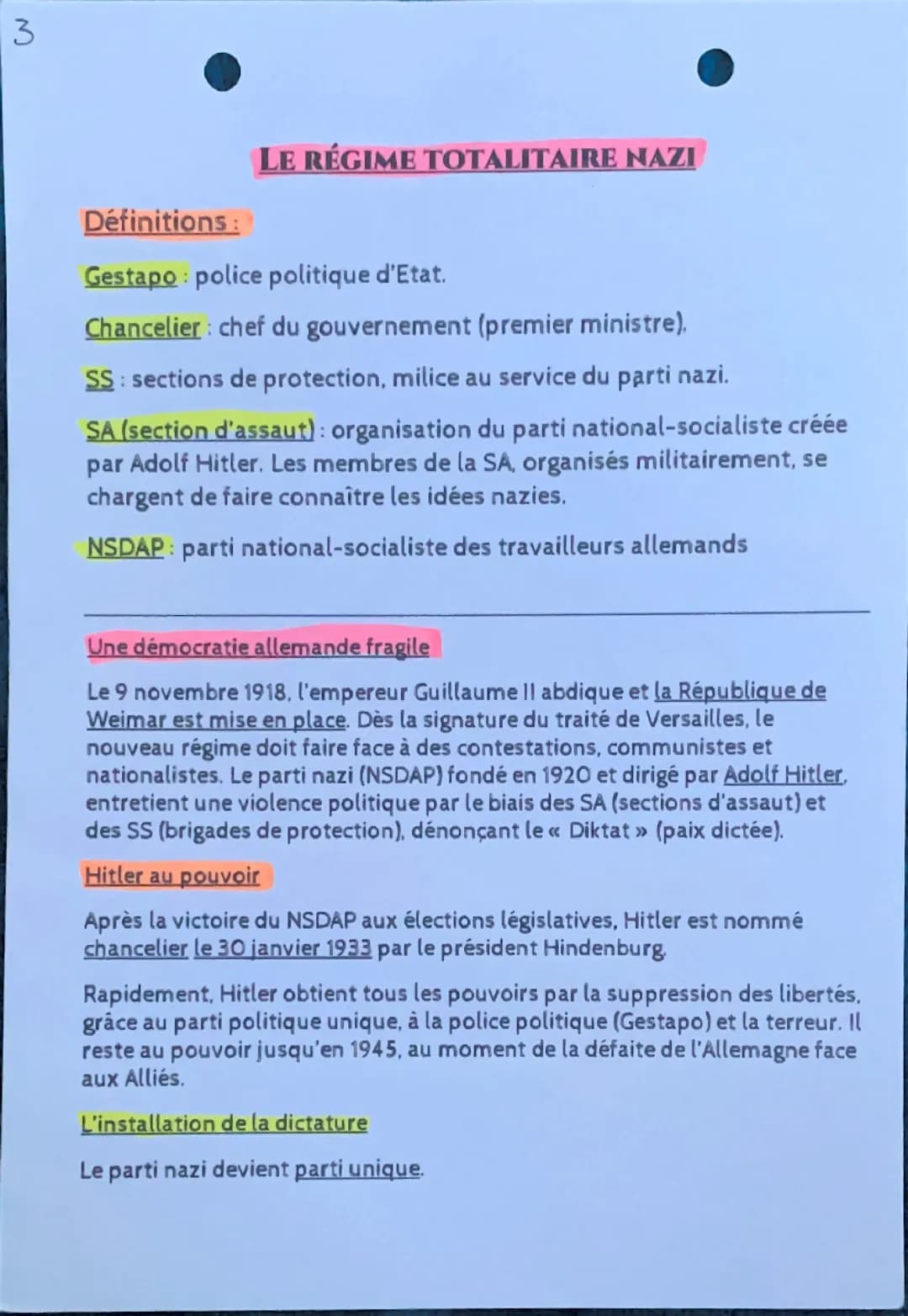 Le régime totalitaire nazi