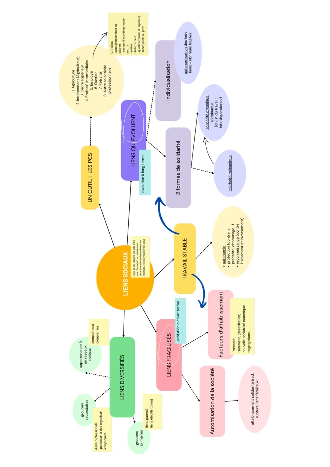 Les liens Sociaux carte mentale SES